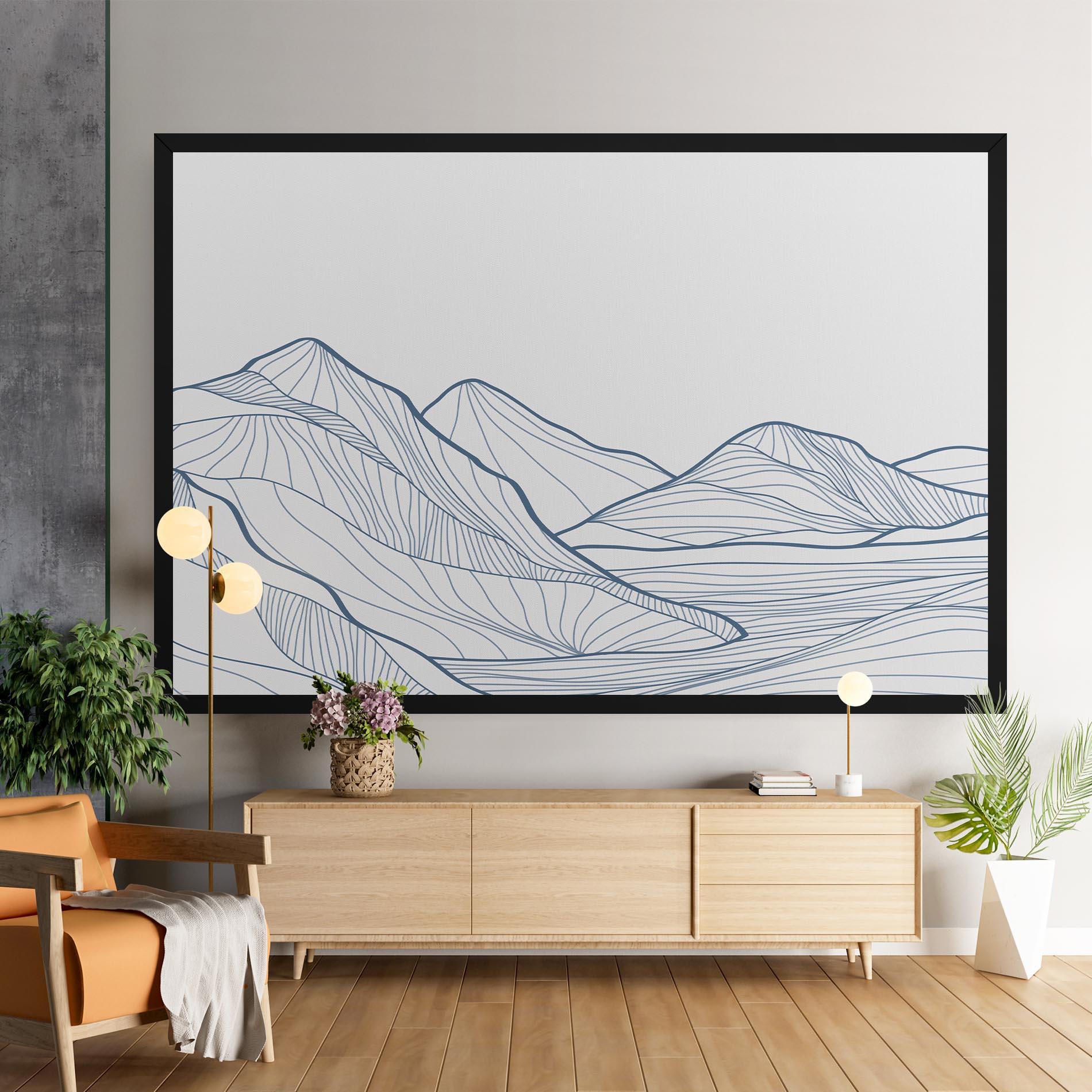 Tablou Canvas Mountain Blue Line mockup 9