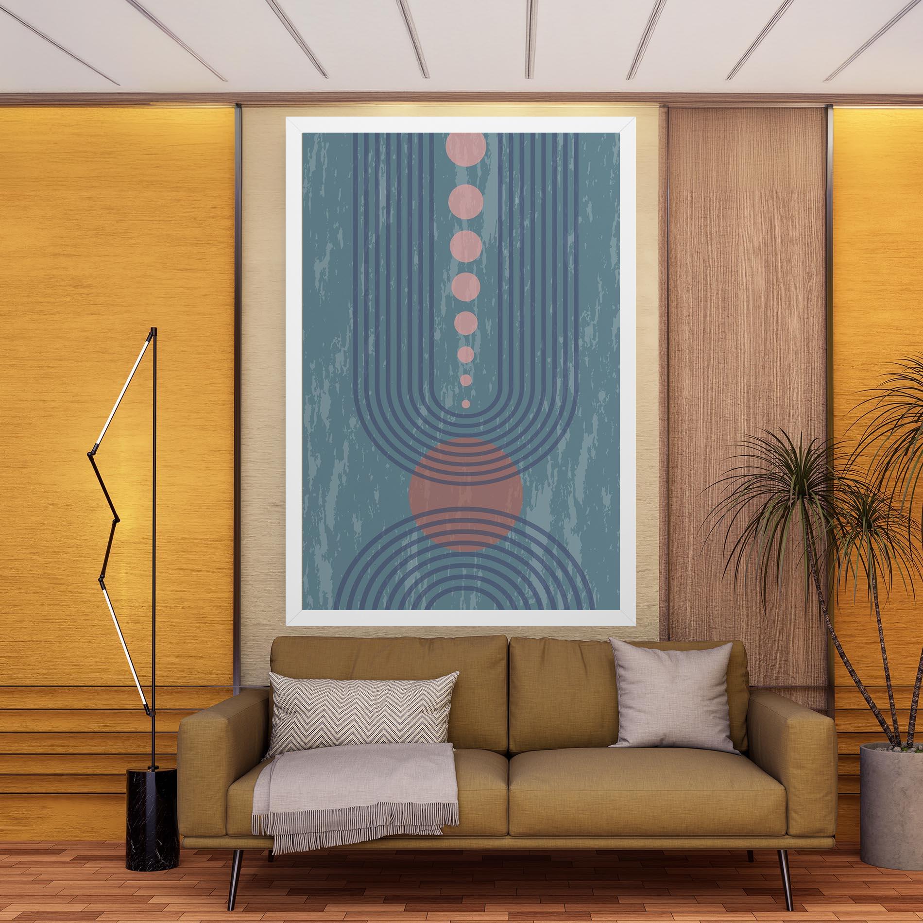 Tablou Canvas Pink Circle On Blue mockup 9