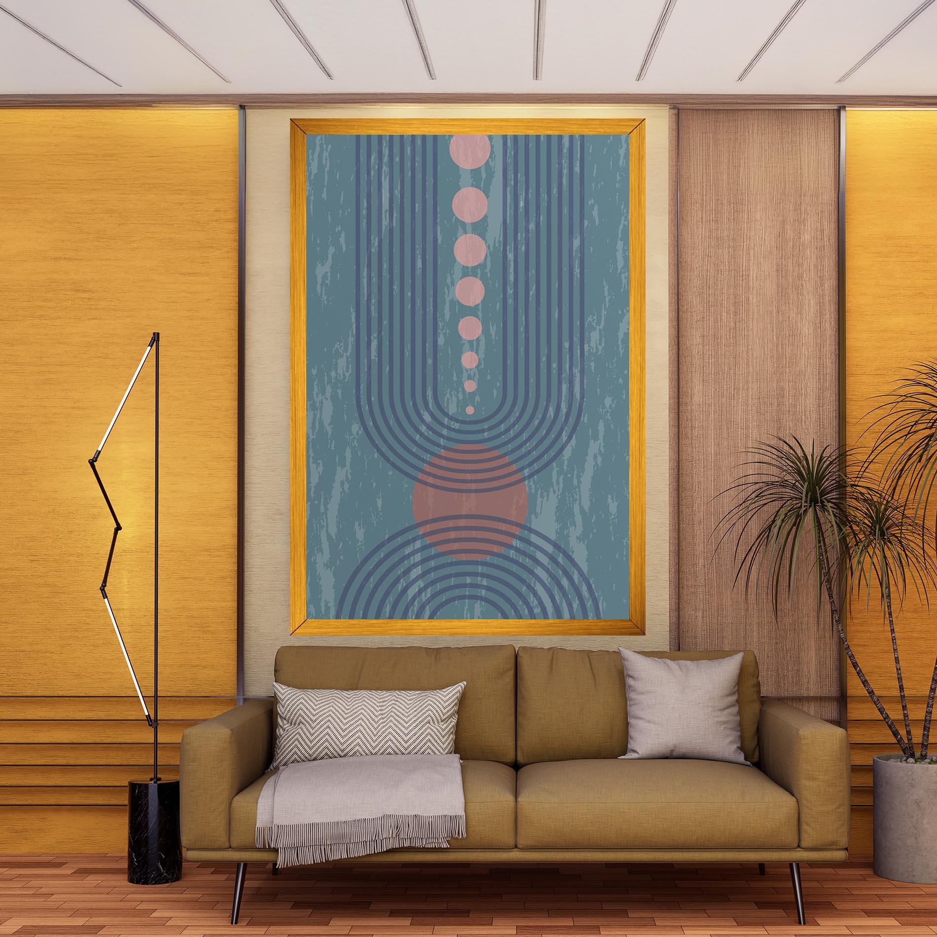 Tablou Canvas Pink Circle On Blue mockup 9