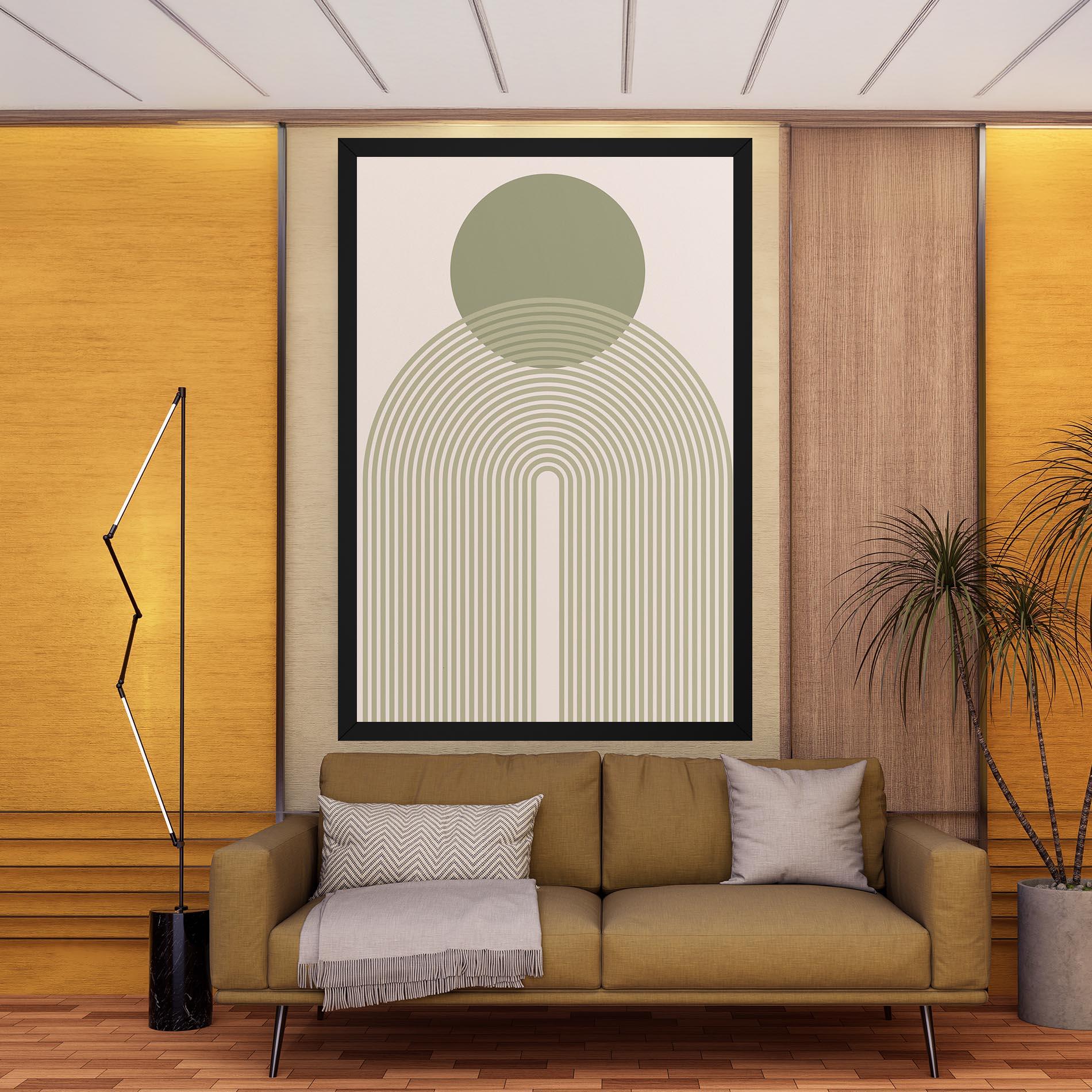 Tablou Canvas Green Circle Lines mockup 9