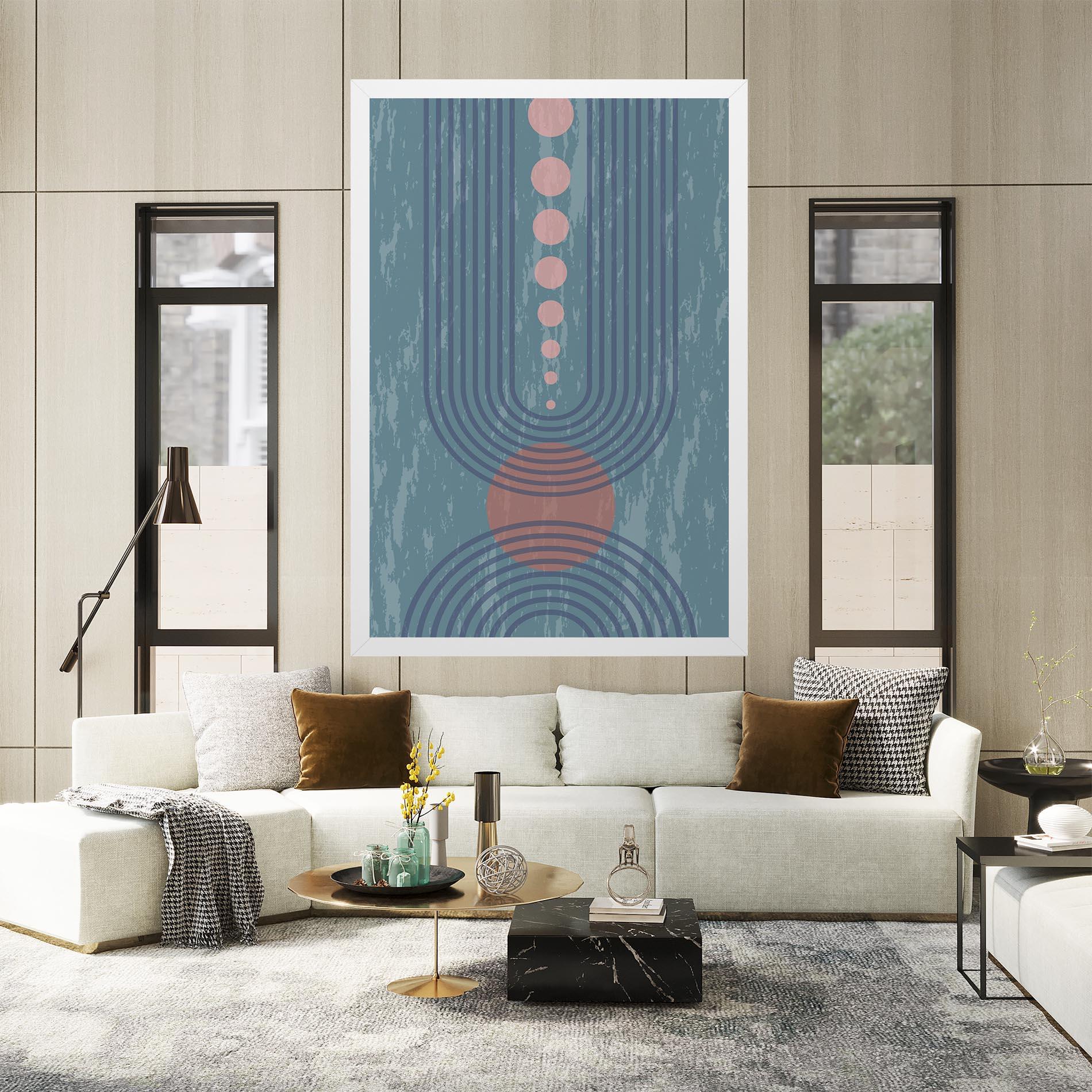 Tablou Canvas Pink Circle On Blue mockup 2