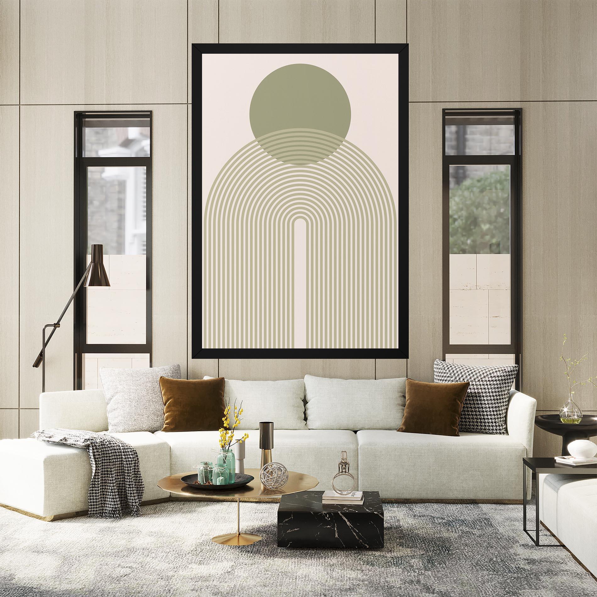 Tablou Canvas Green Circle Lines mockup 2