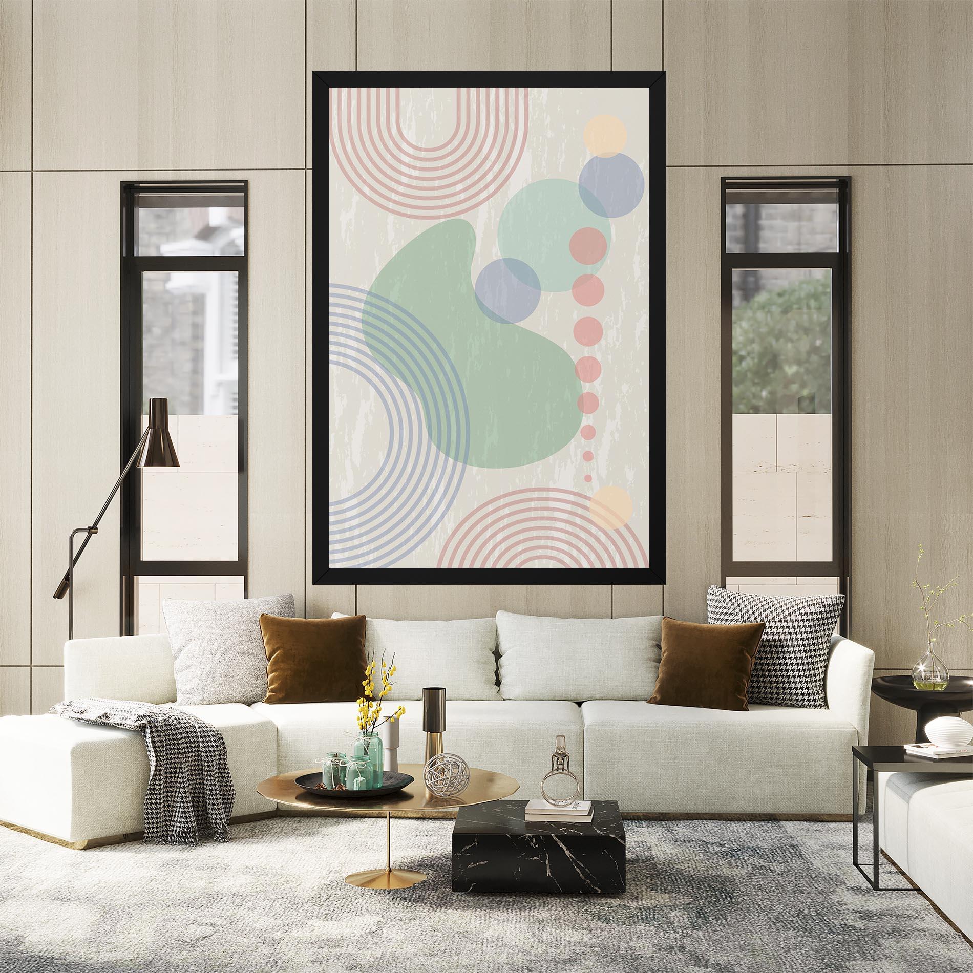 Tablou Canvas Green Pink Shapes mockup 2