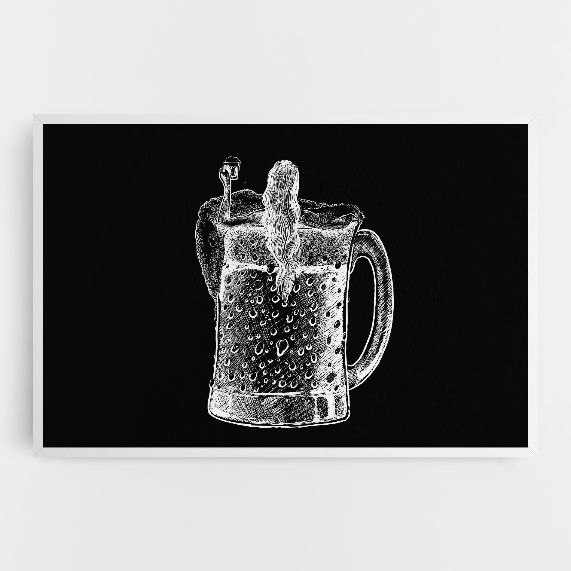 Tablou Canvas Beer Woman mockup 0