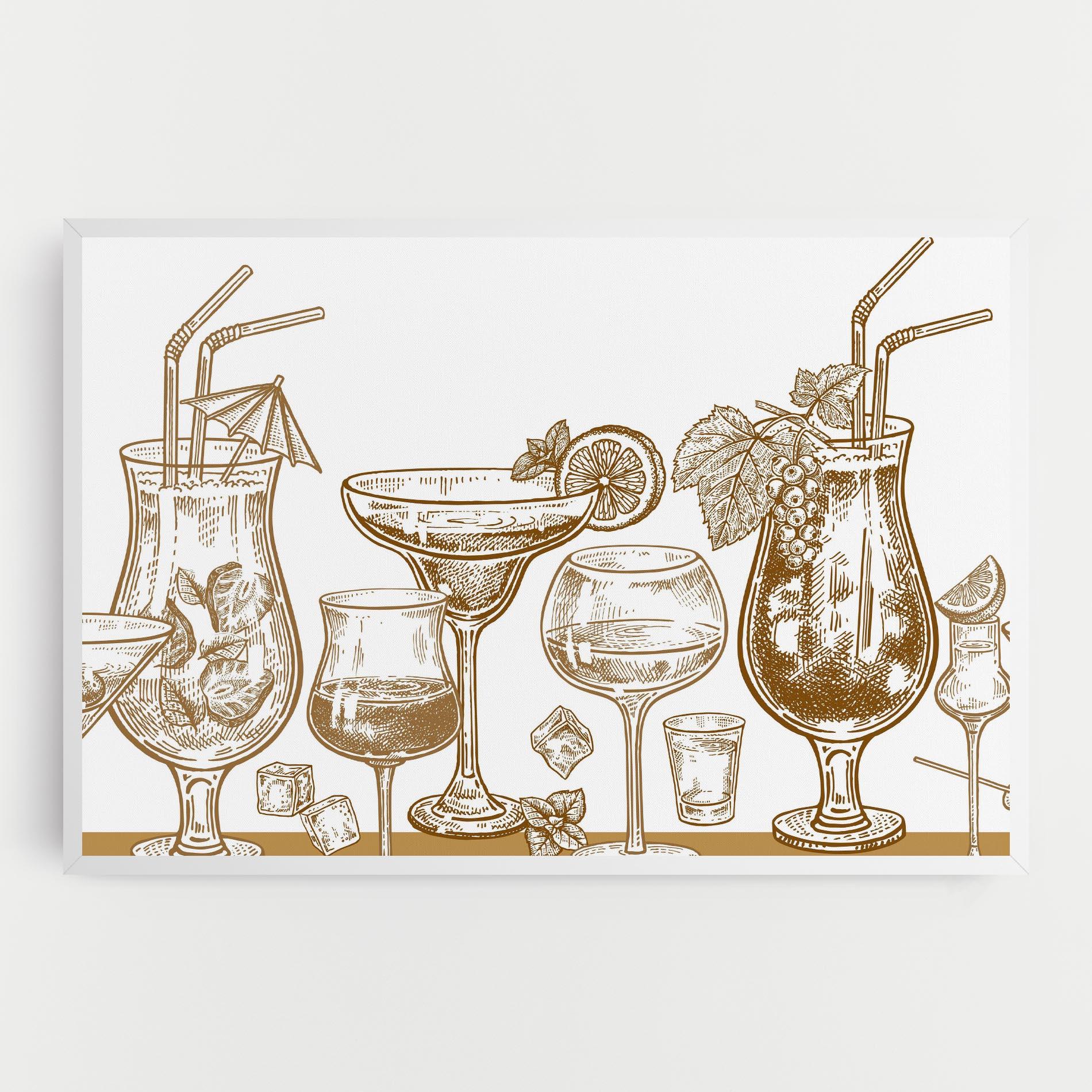 Tablou Canvas Brown Line Drinks mockup 0