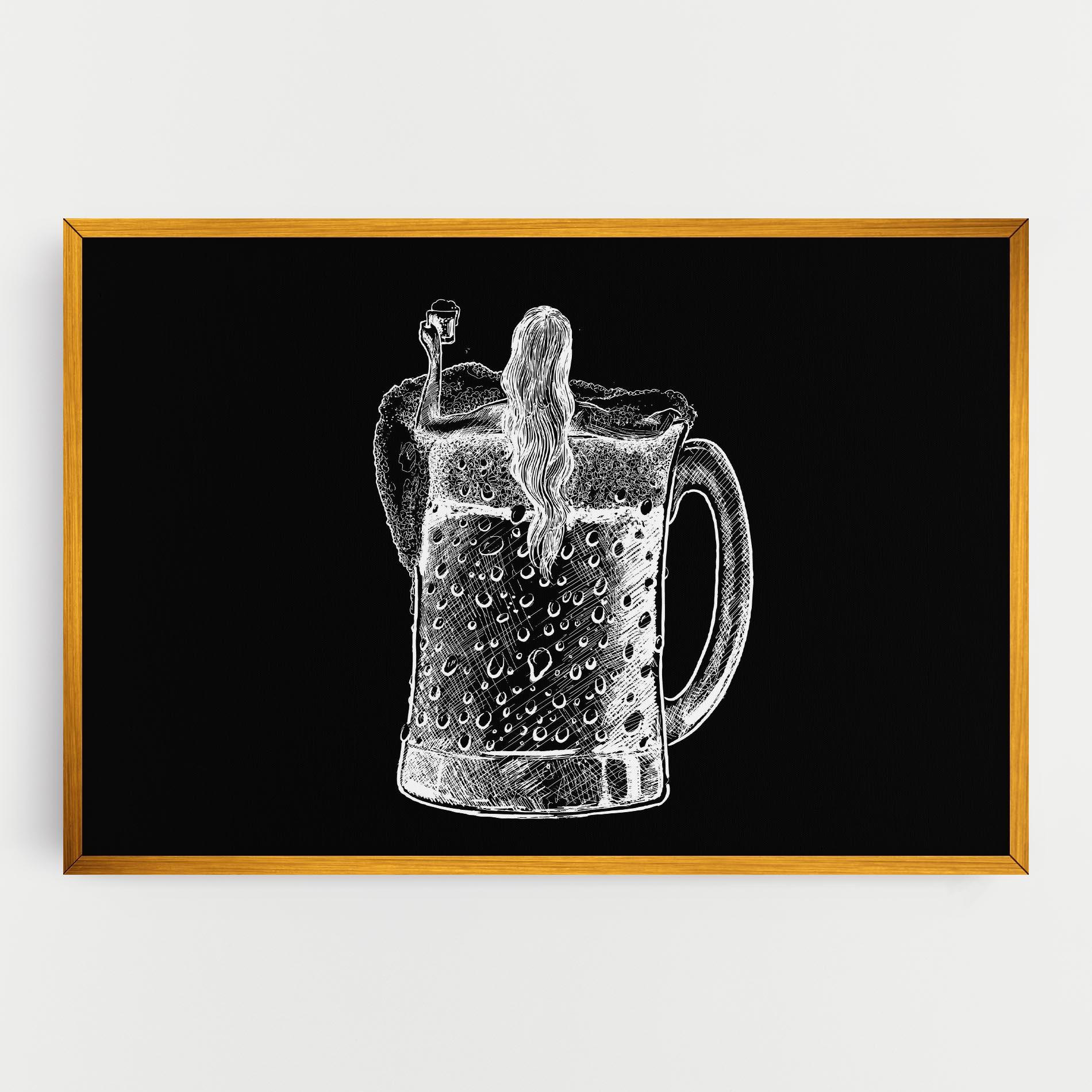 Tablou Canvas Beer Woman mockup 0