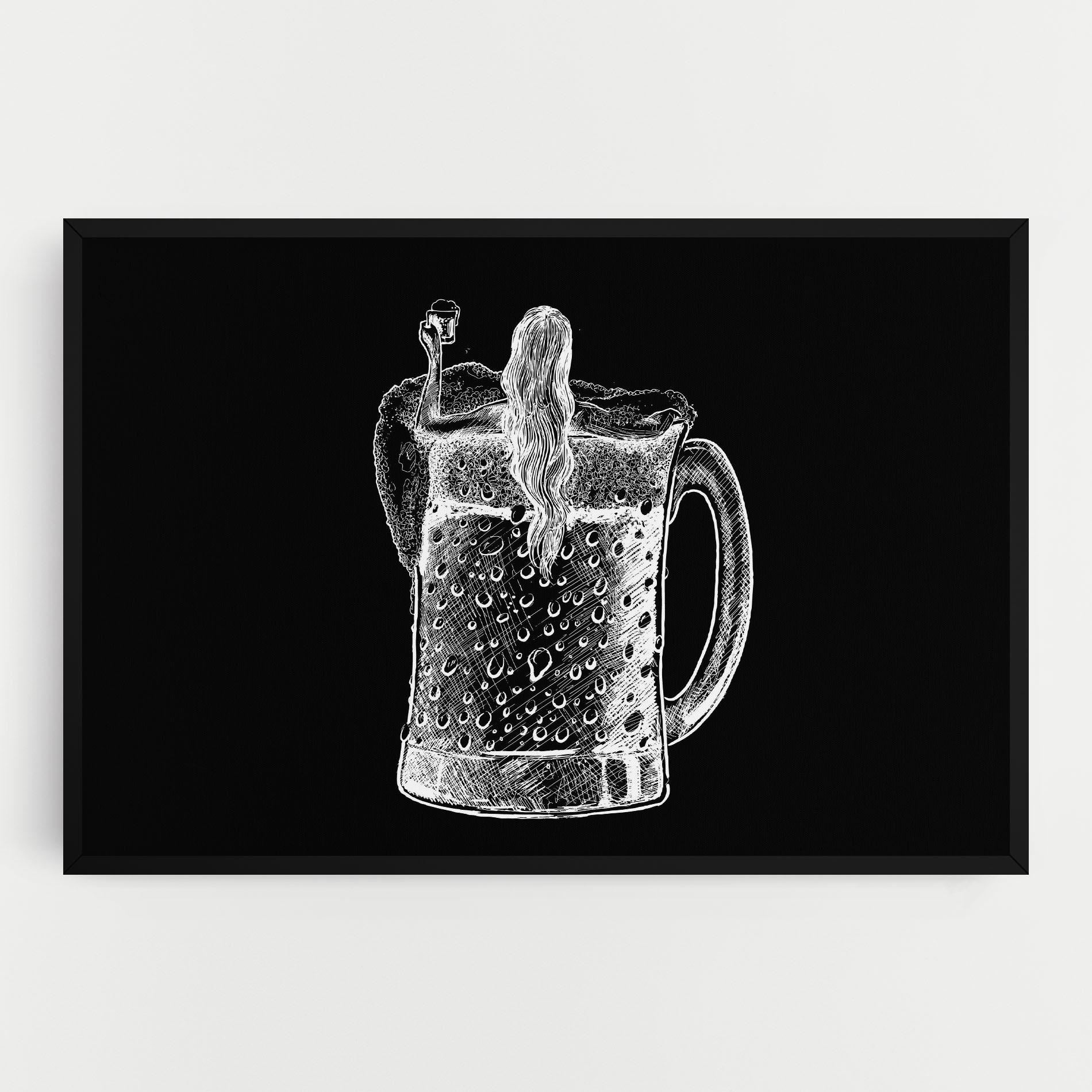 Tablou Canvas Beer Woman mockup 0