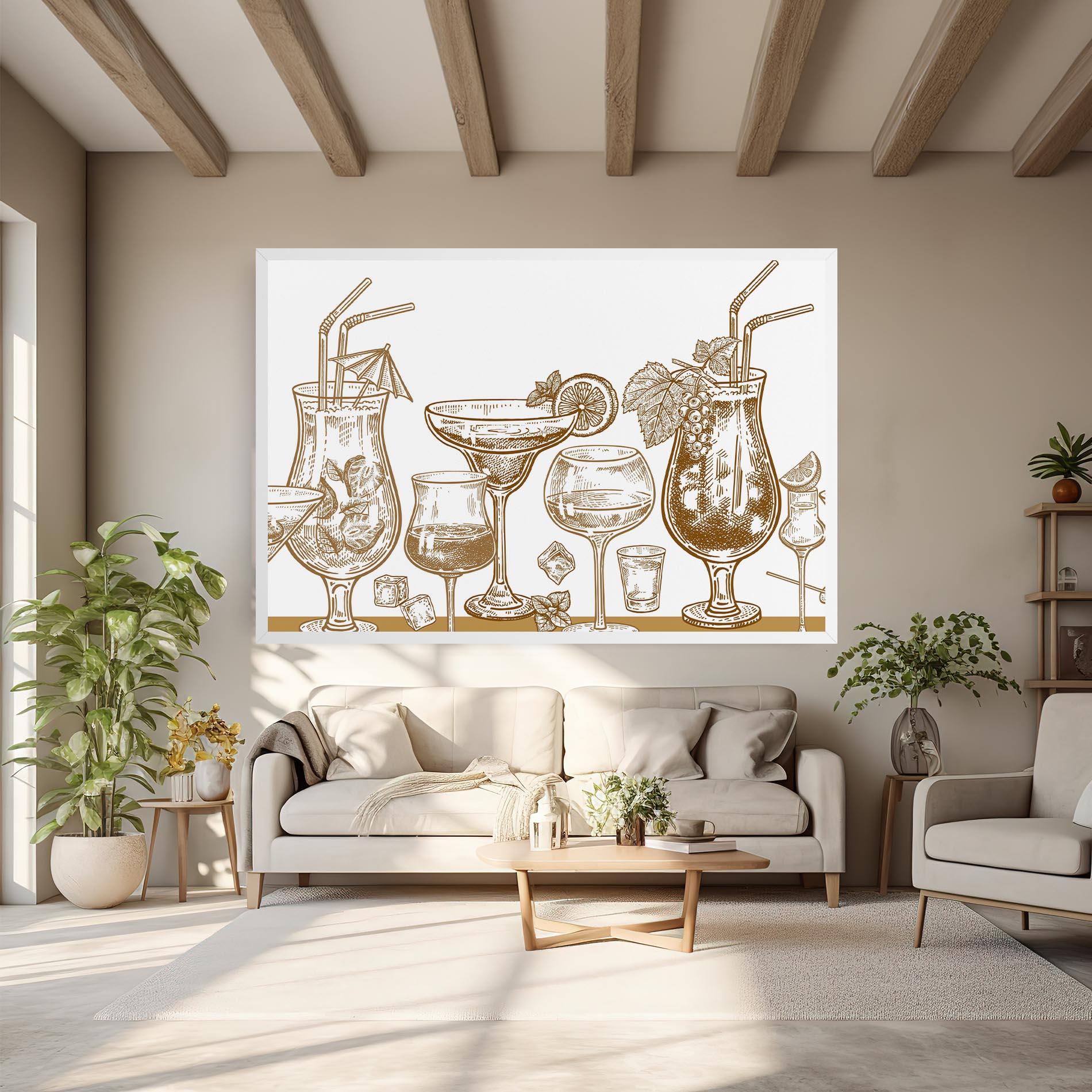 Tablou Canvas Brown Line Drinks mockup 6