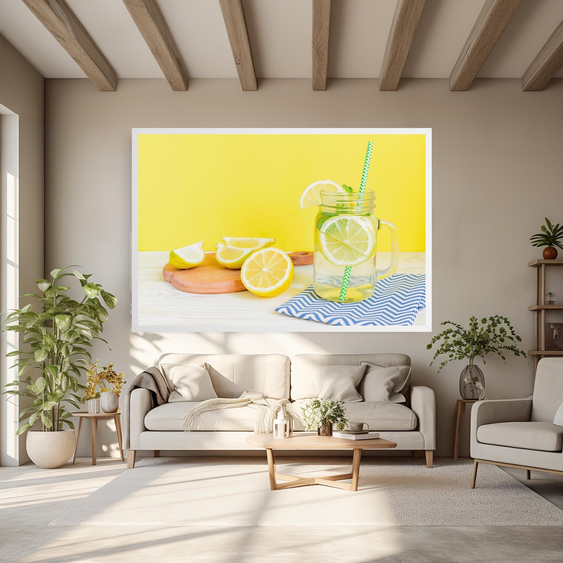Tablou Canvas Citrus Lemonade Water mockup 6