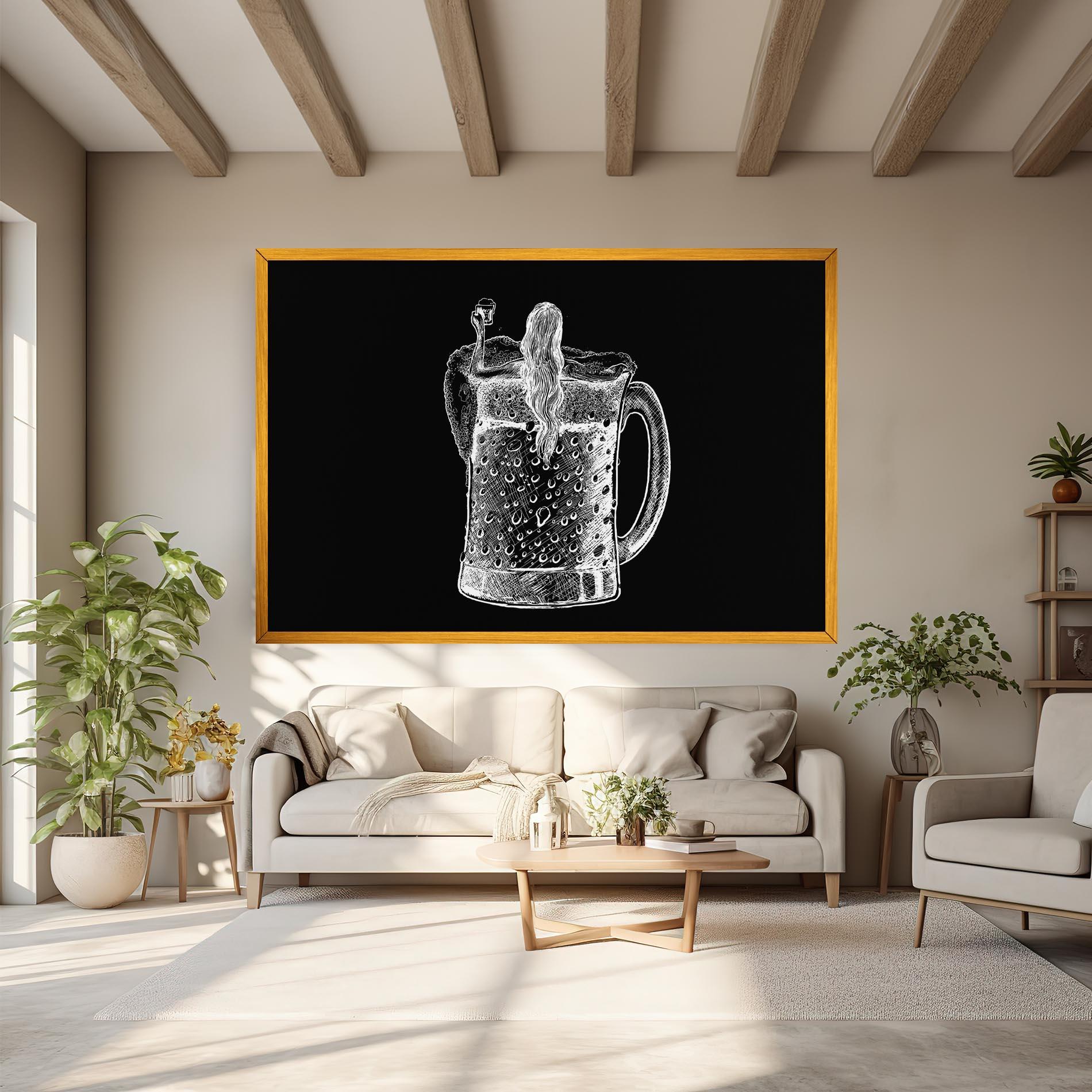 Tablou Canvas Beer Woman mockup 6