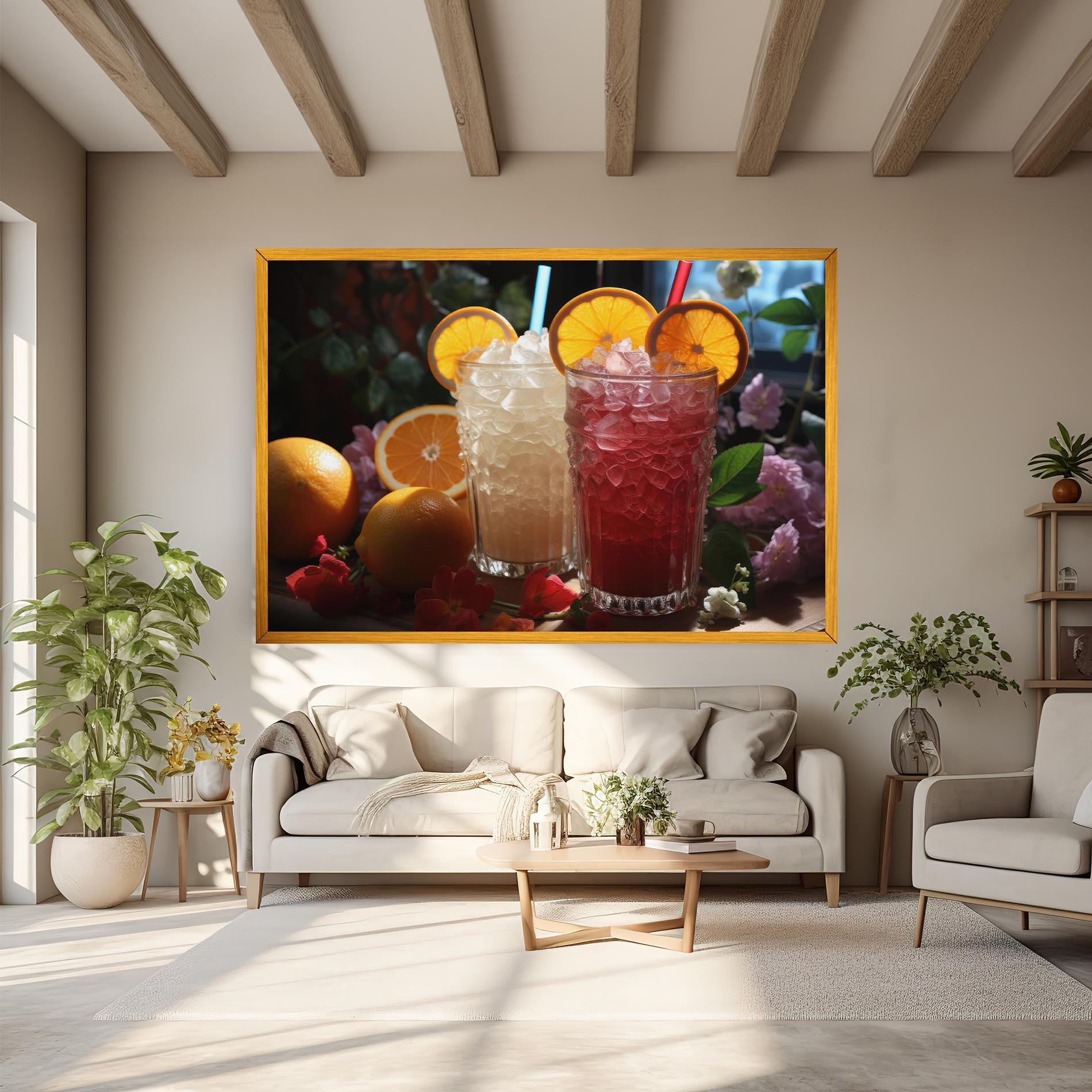 Tablou Canvas Citrus Smoothie Drink mockup 6