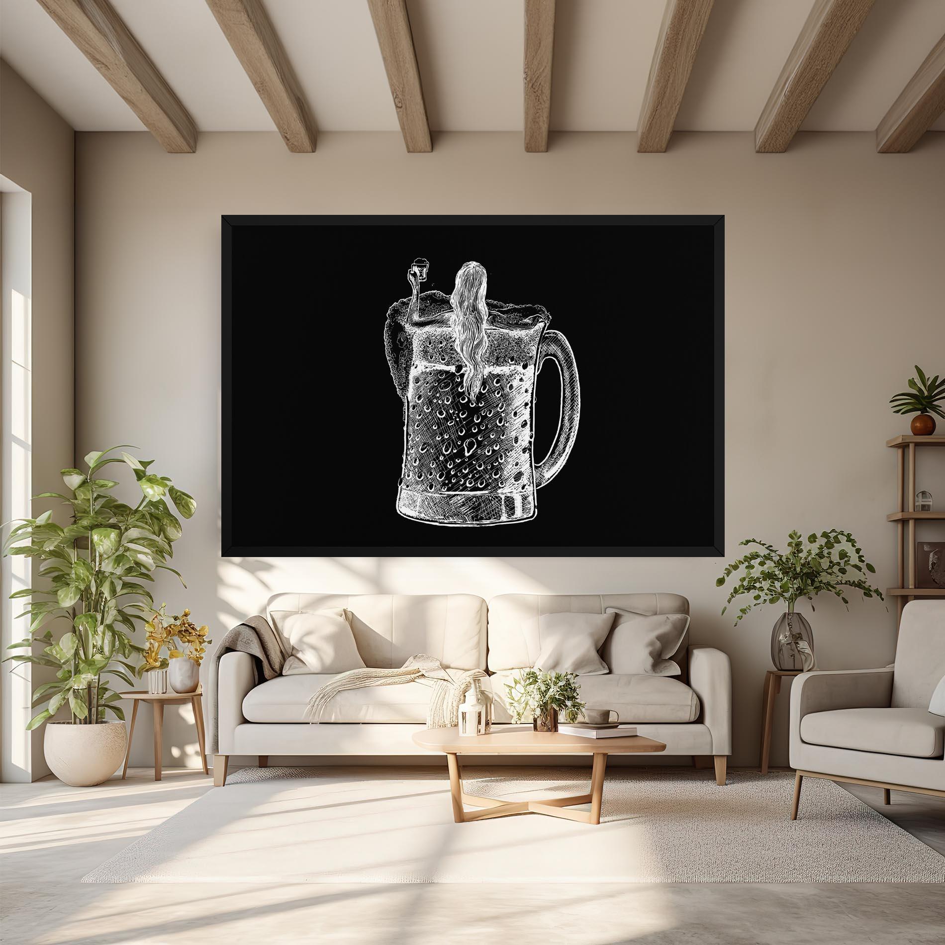 Tablou Canvas Beer Woman mockup 6