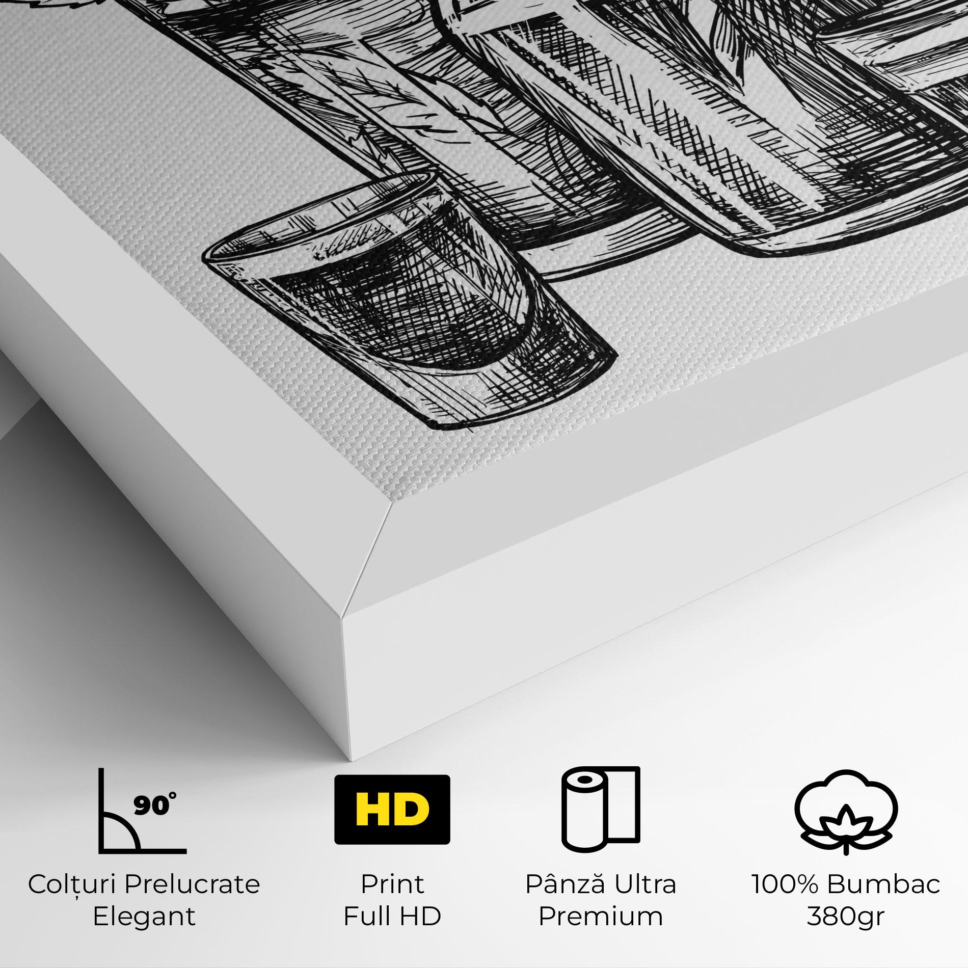 Tablou Canvas Black Line Drinks mockup 4