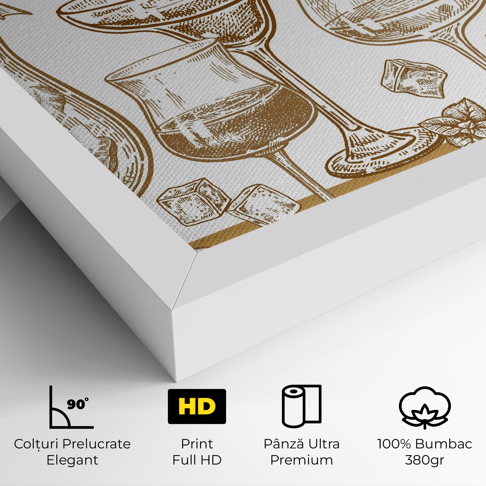 Tablou Canvas Brown Line Drinks mockup 4