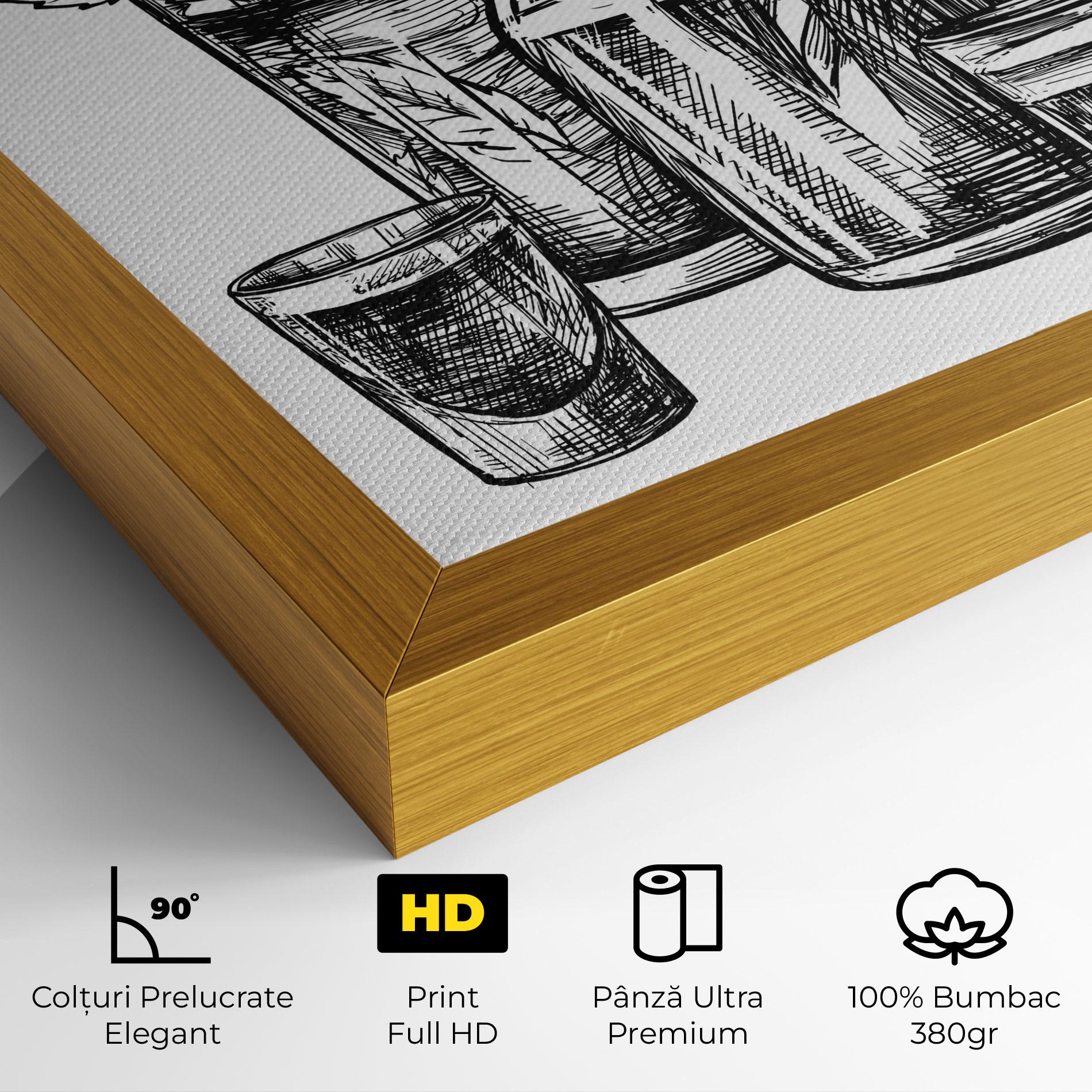 Tablou Canvas Black Line Drinks mockup 4