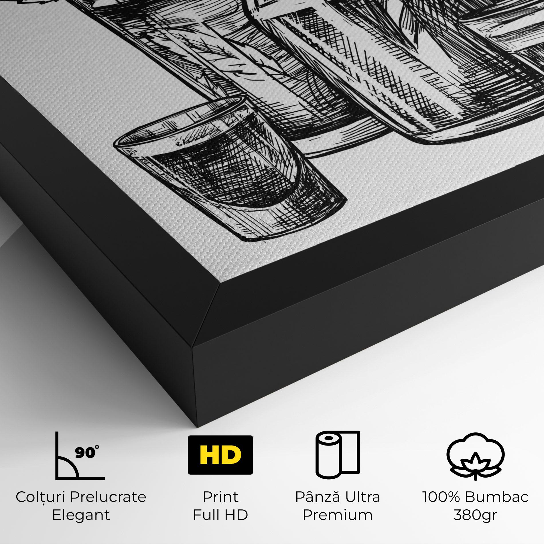 Tablou Canvas Black Line Drinks mockup 4