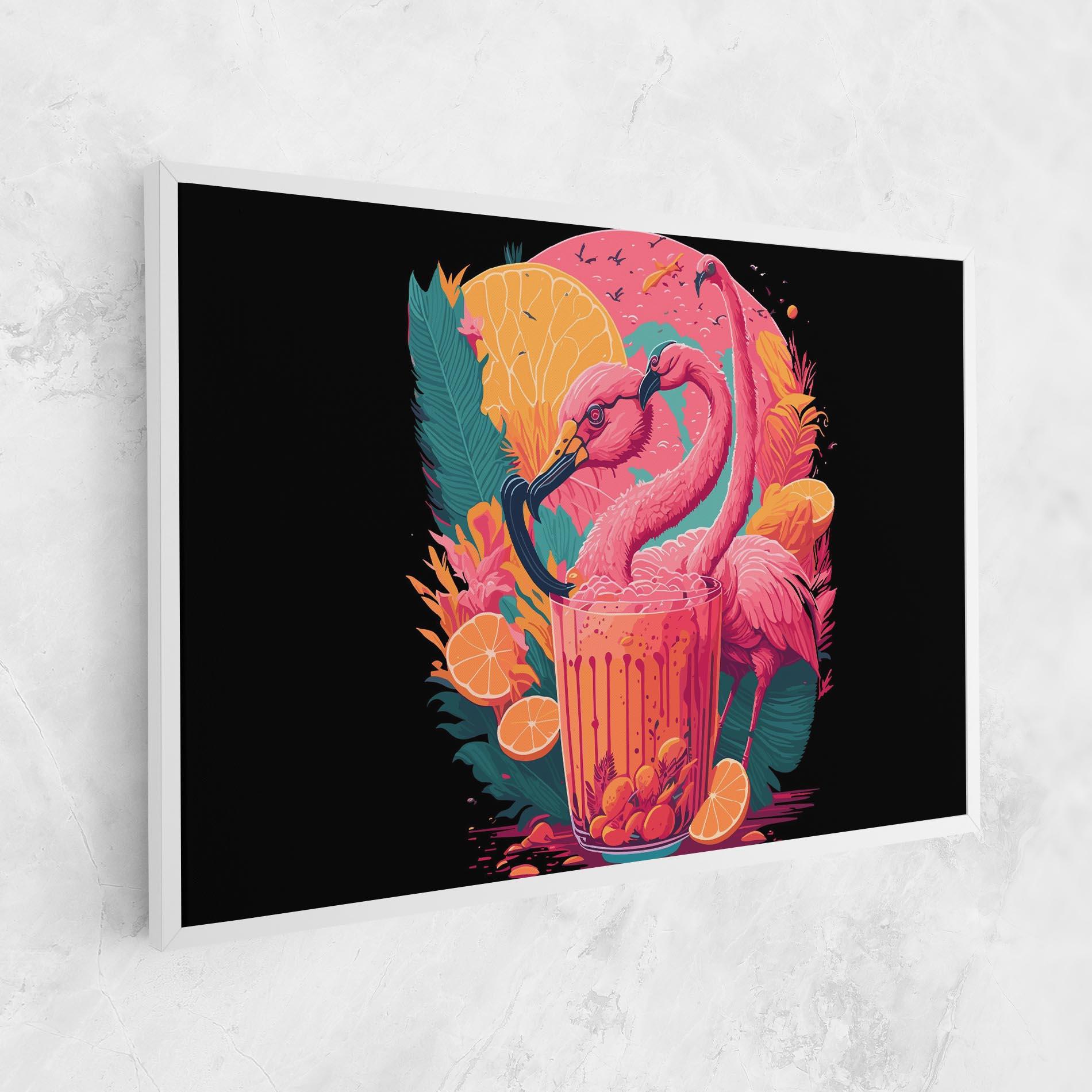 Tablou Canvas Pink Bird Drink mockup 1