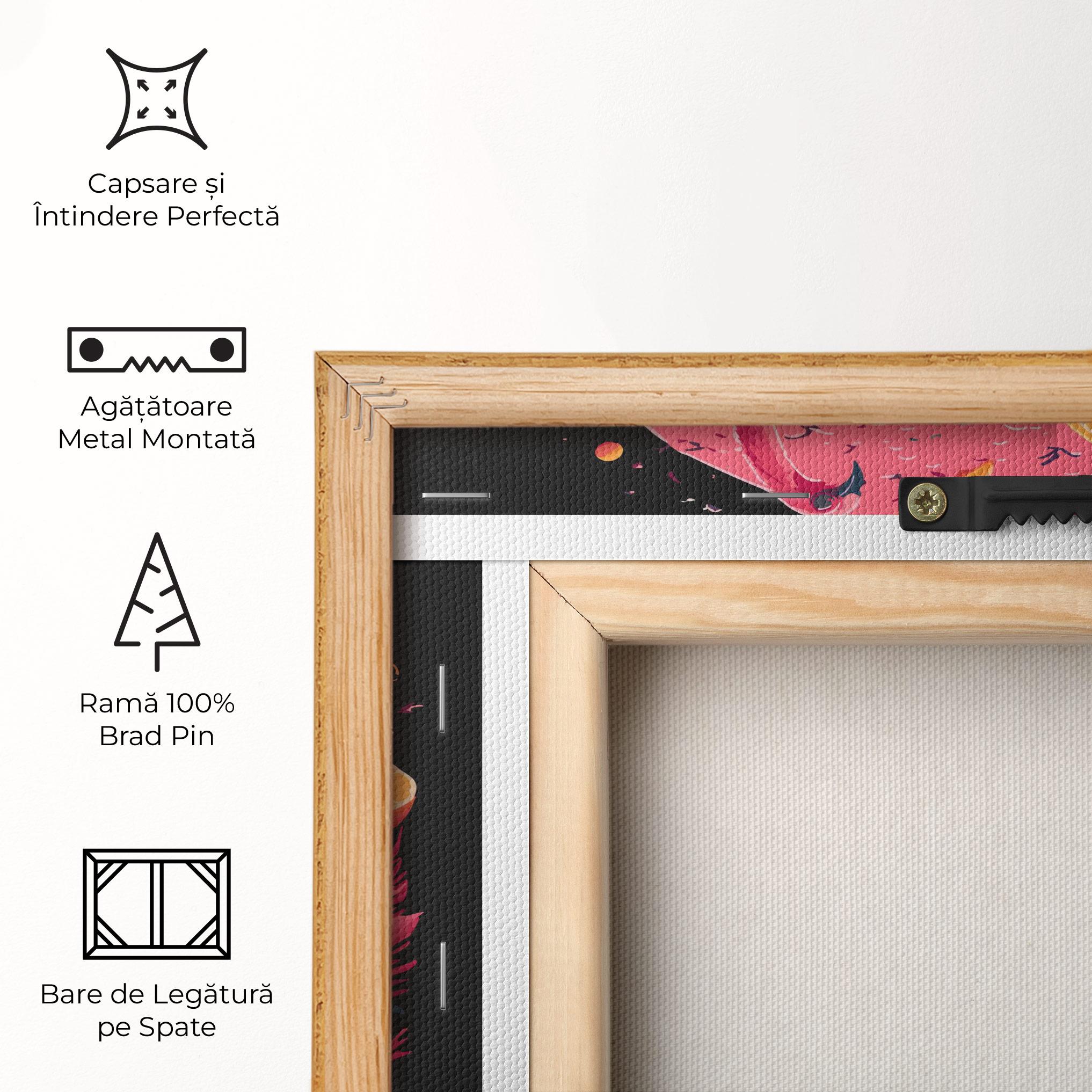 Tablou Canvas Pink Bird Drink mockup 5