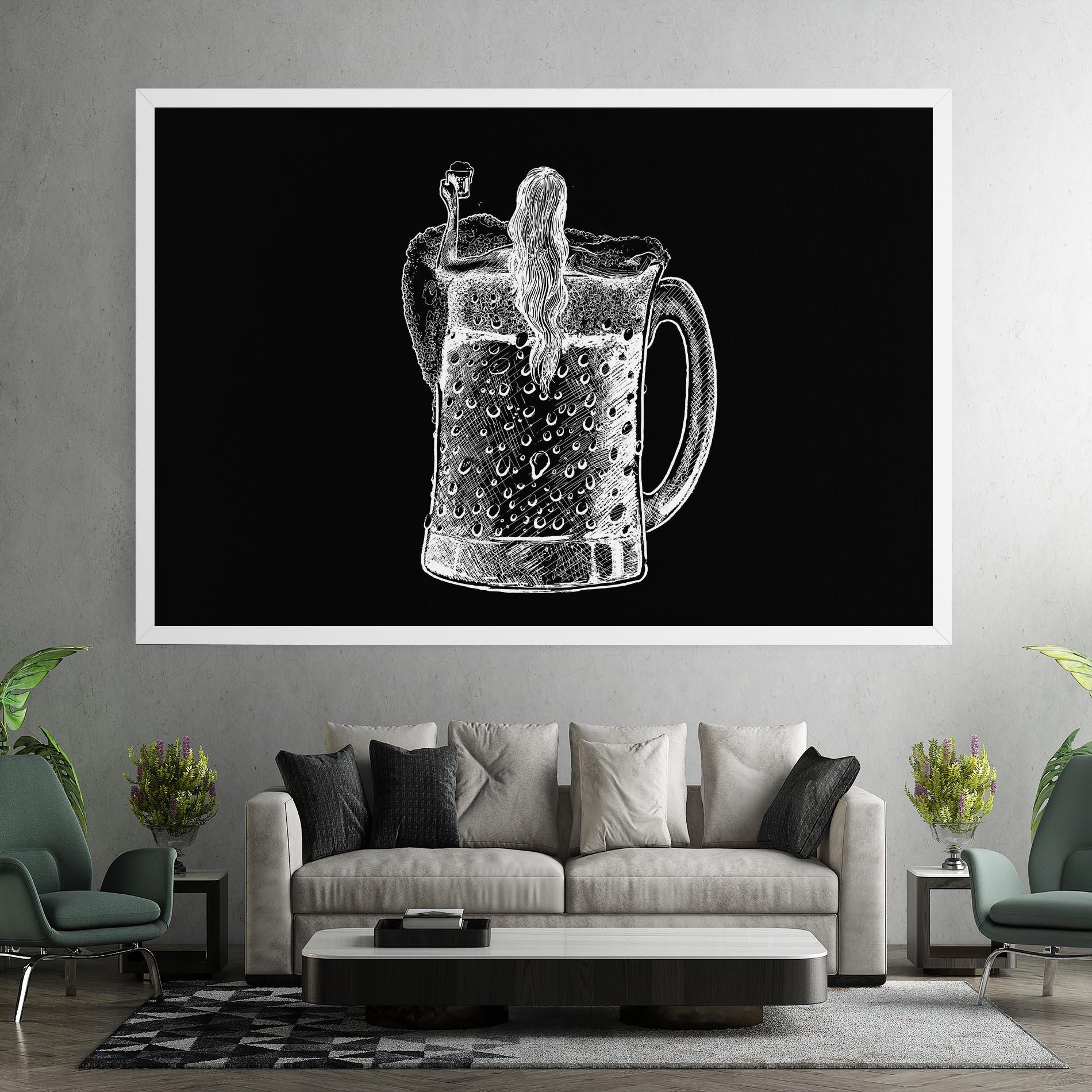 Tablou Canvas Beer Woman mockup 7