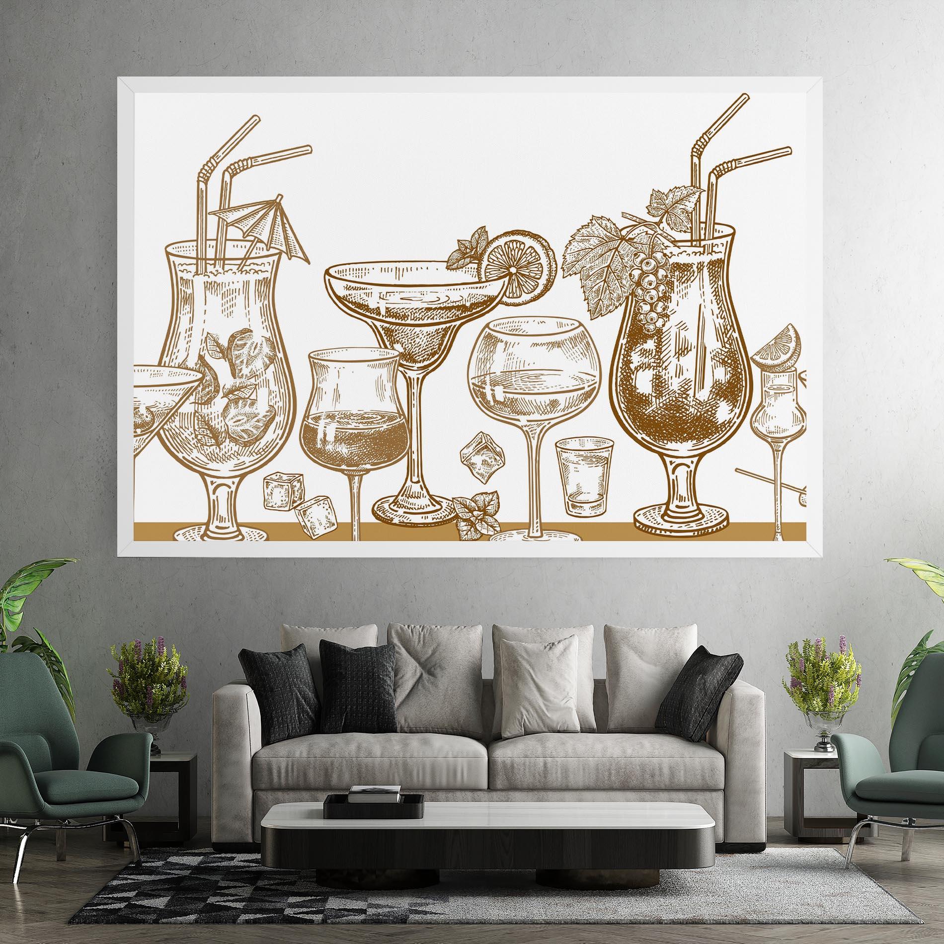 Tablou Canvas Brown Line Drinks mockup 7