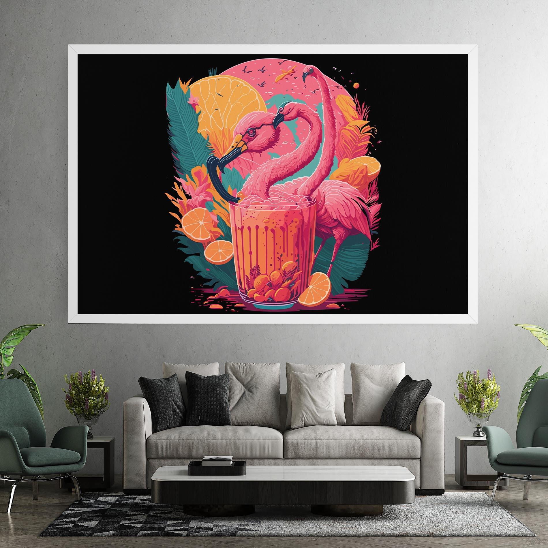 Tablou Canvas Pink Bird Drink mockup 7