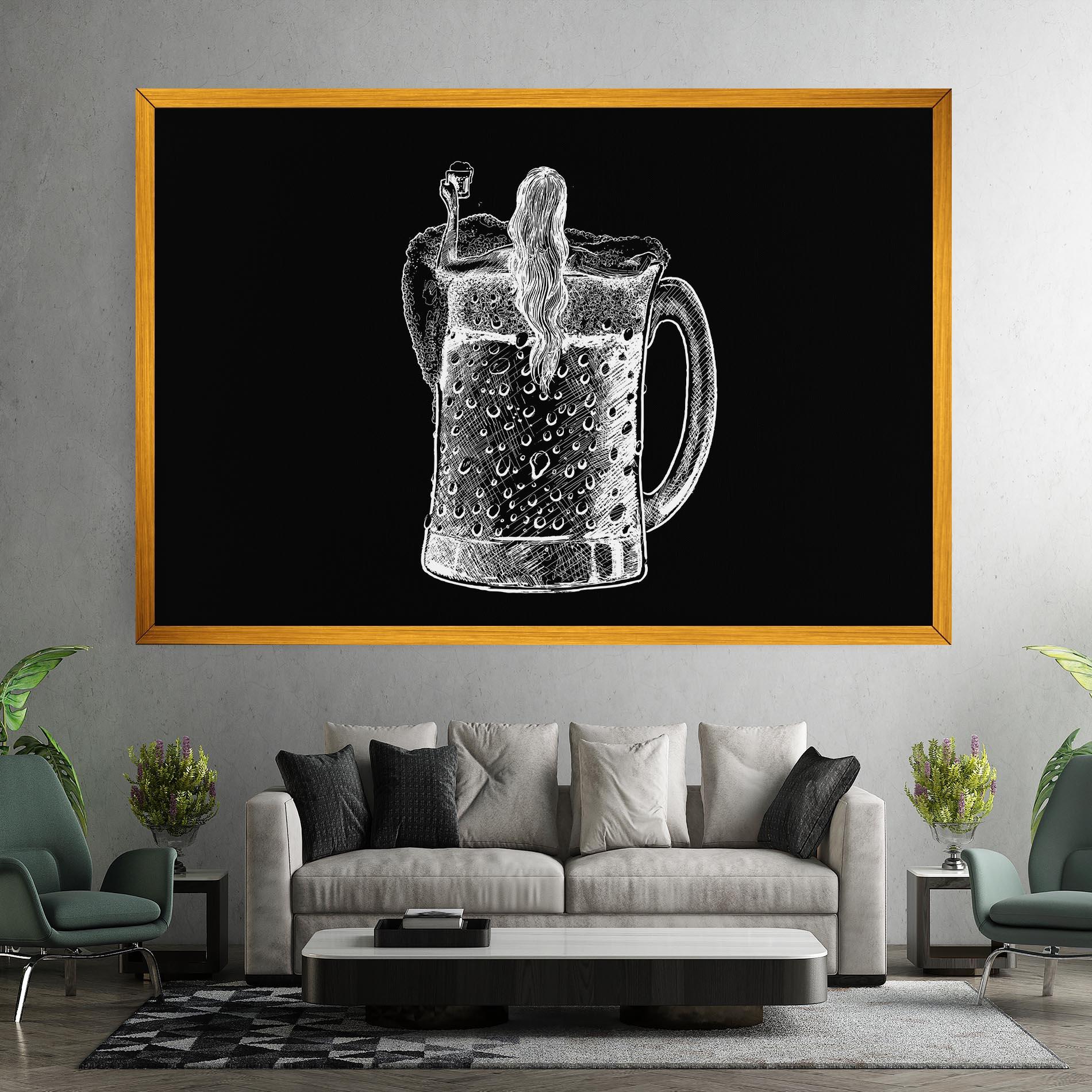 Tablou Canvas Beer Woman mockup 7