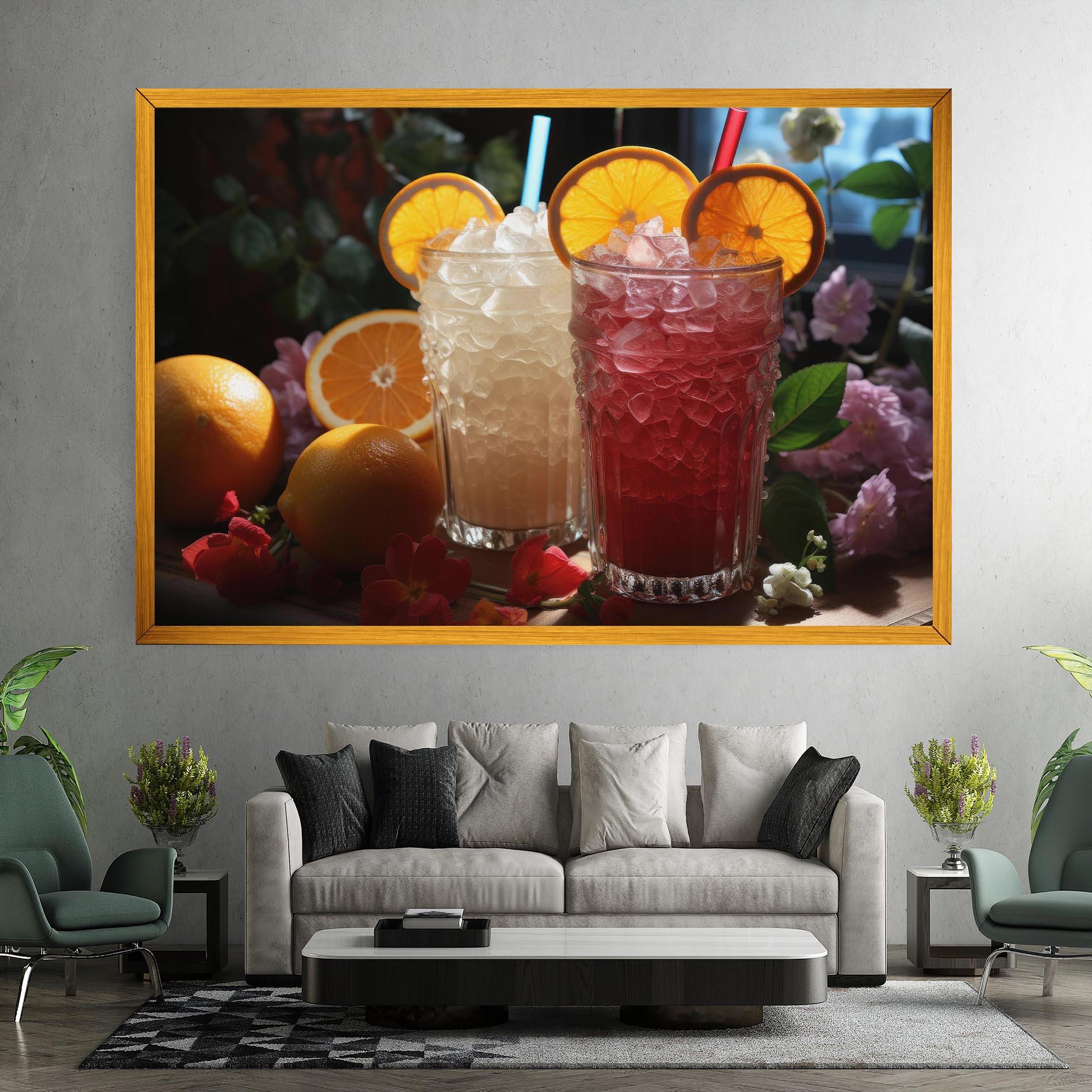 Tablou Canvas Citrus Smoothie Drink mockup 7