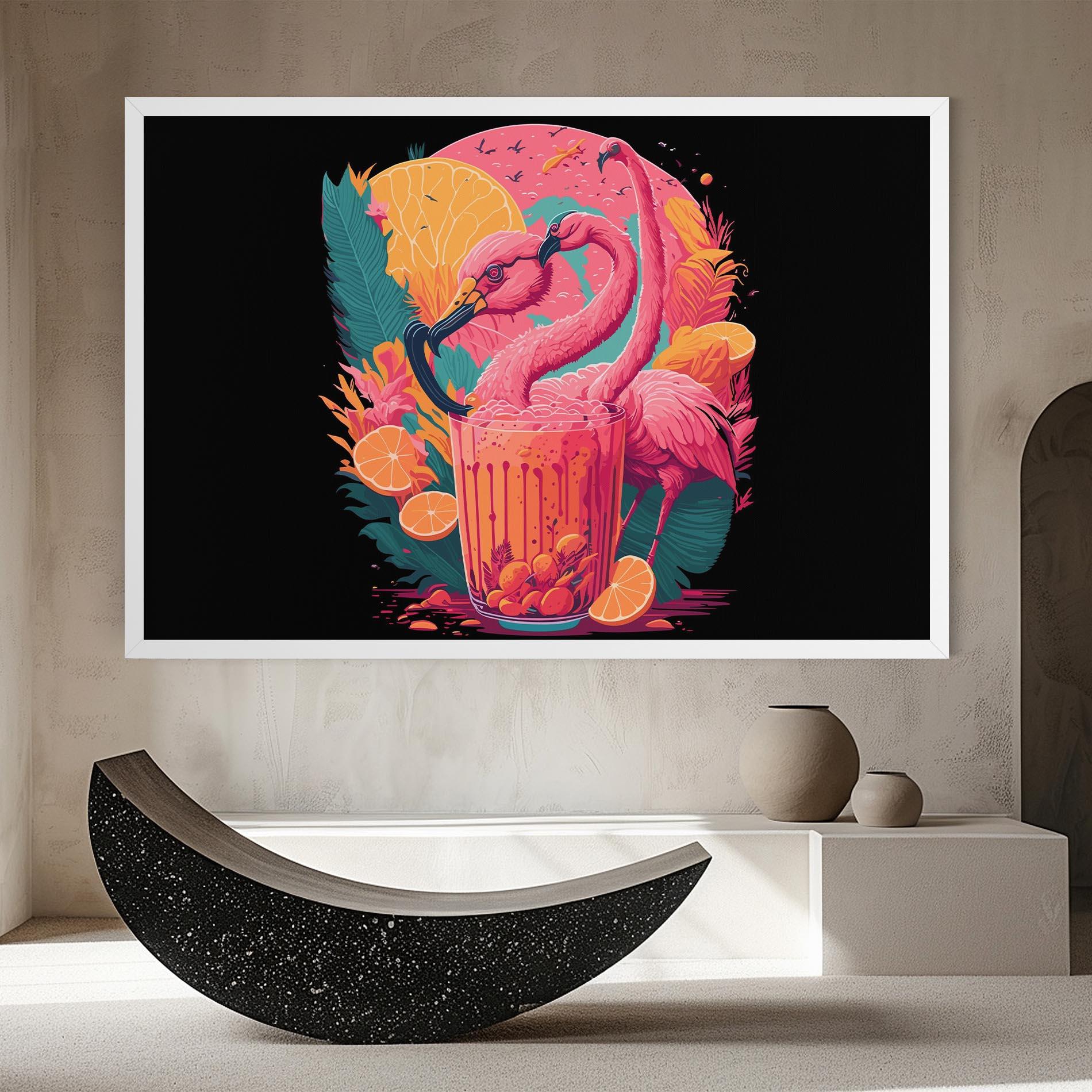 Tablou Canvas Pink Bird Drink mockup 8