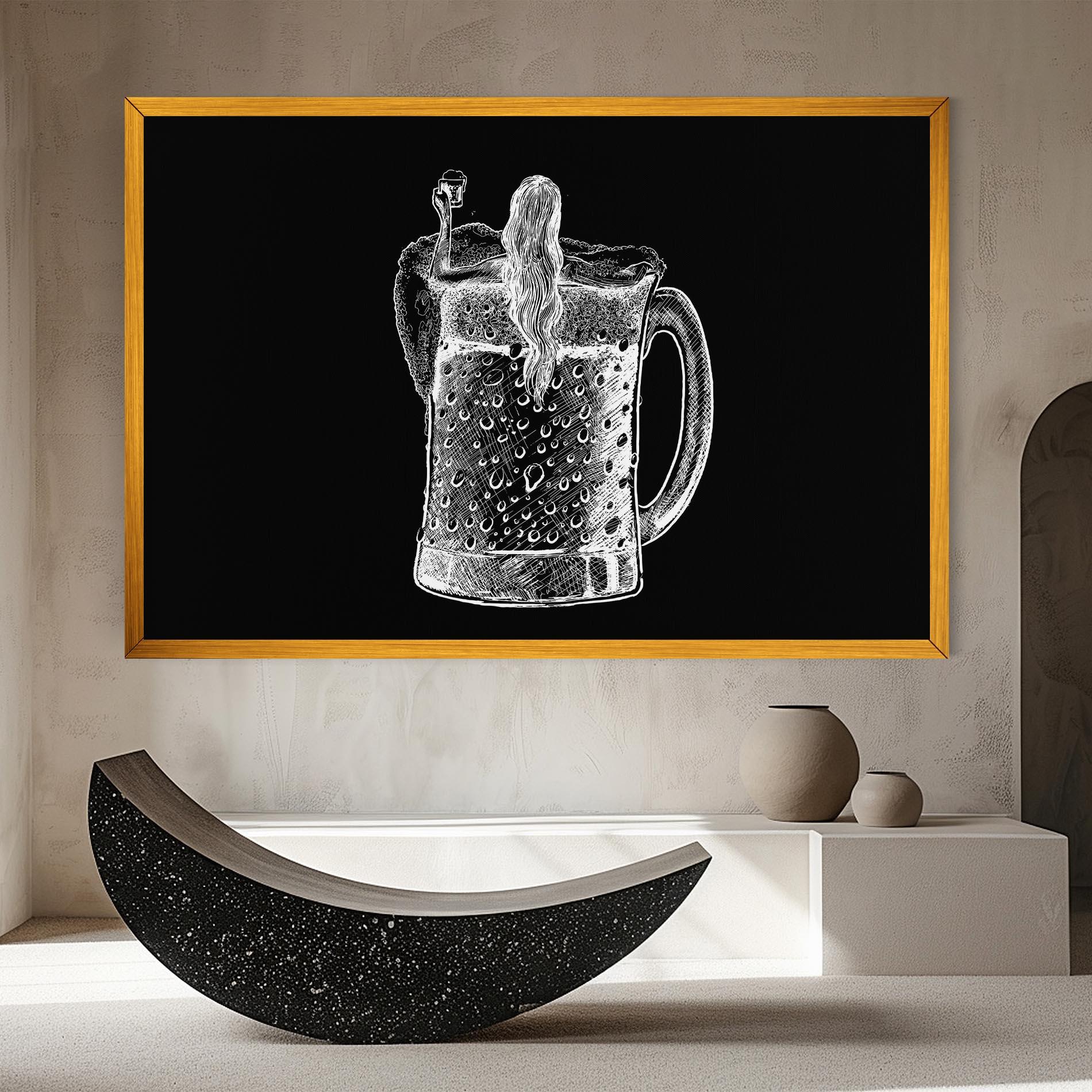 Tablou Canvas Beer Woman mockup 8