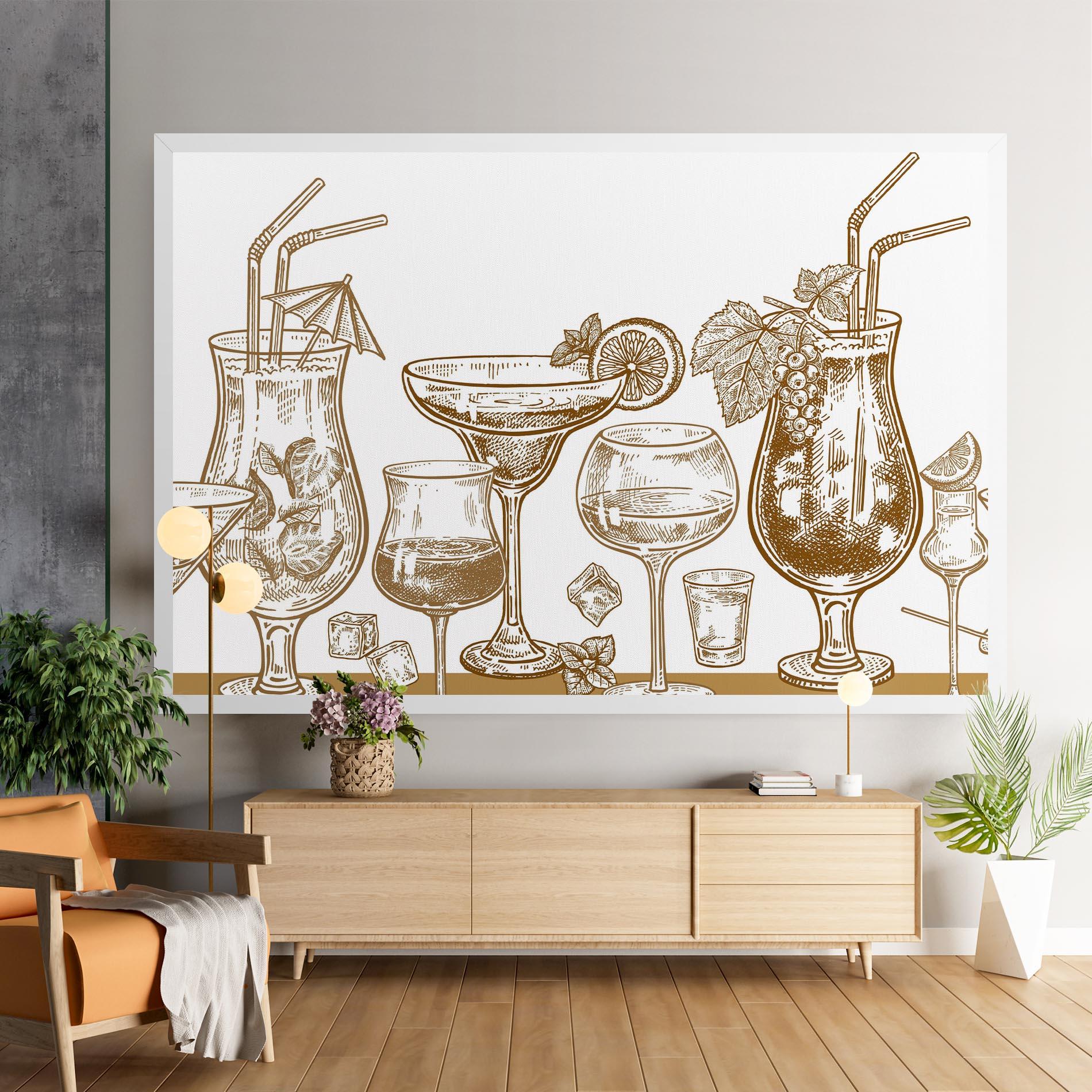 Tablou Canvas Brown Line Drinks mockup 9