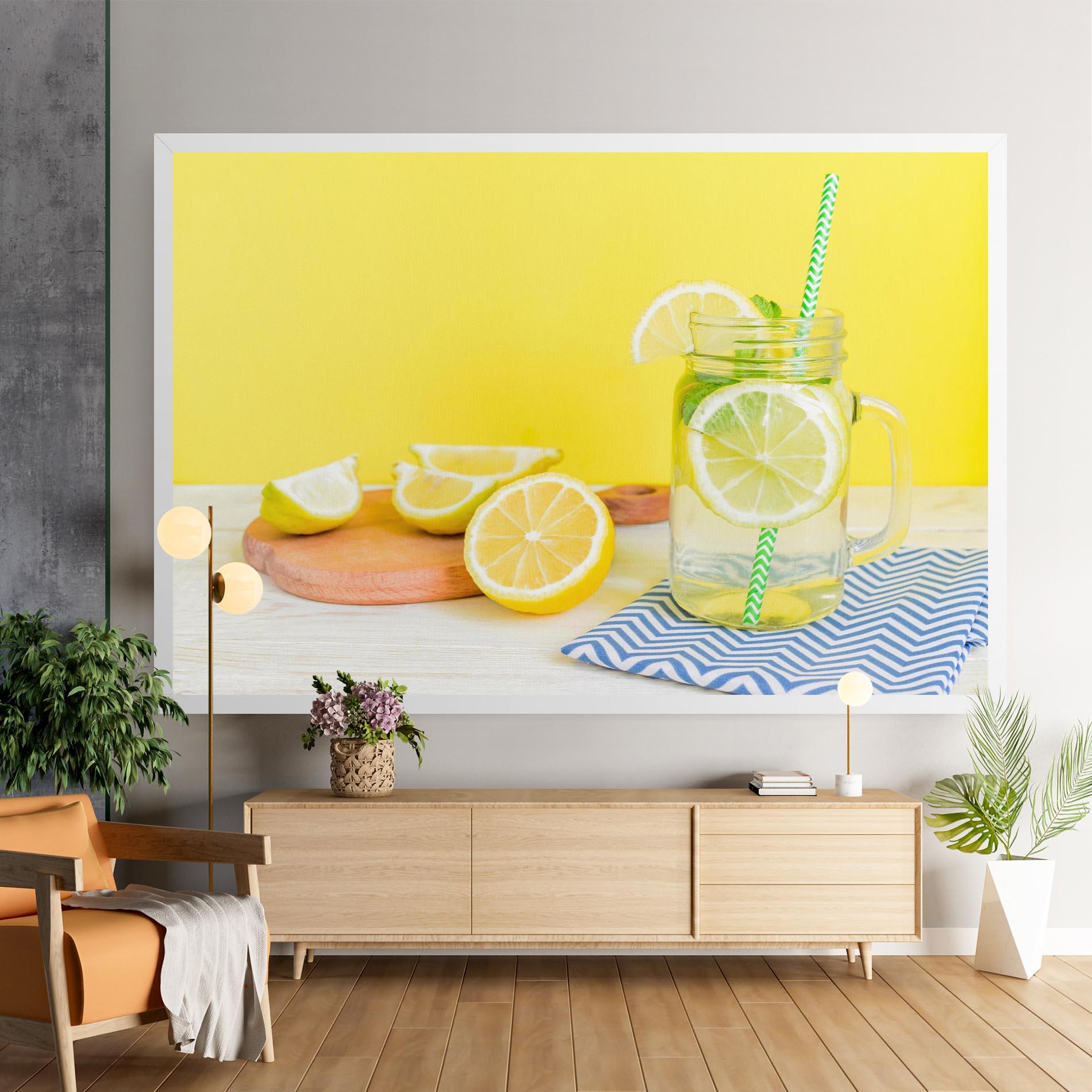Tablou Canvas Citrus Lemonade Water mockup 9