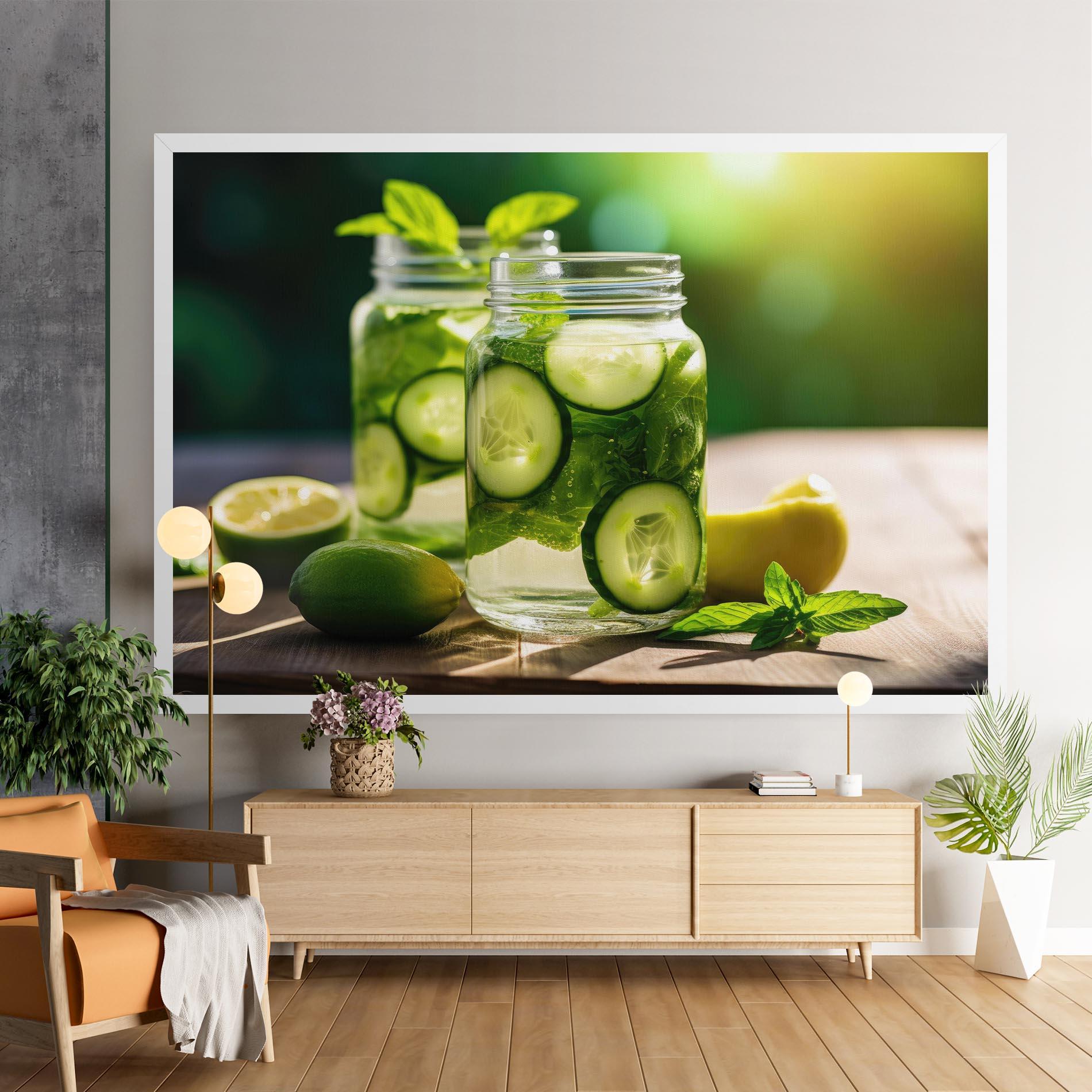 Tablou Canvas Cold Drink Cucumber mockup 9