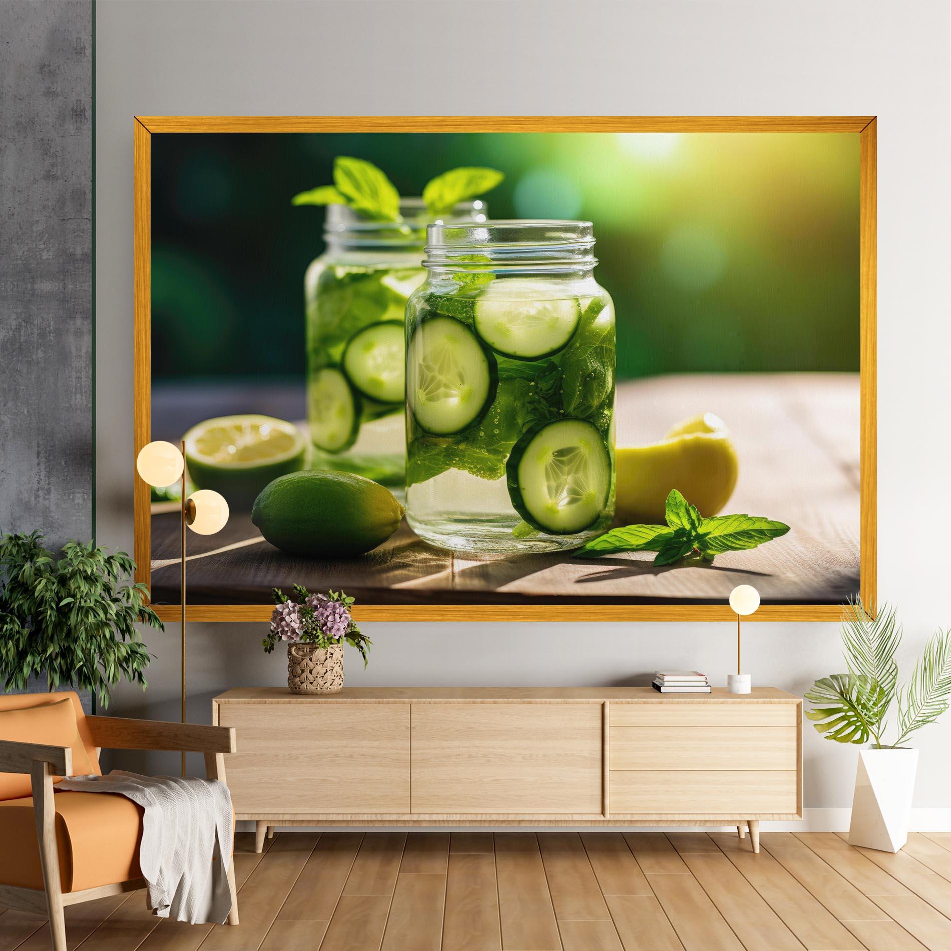 Tablou Canvas Cold Drink Cucumber mockup 9