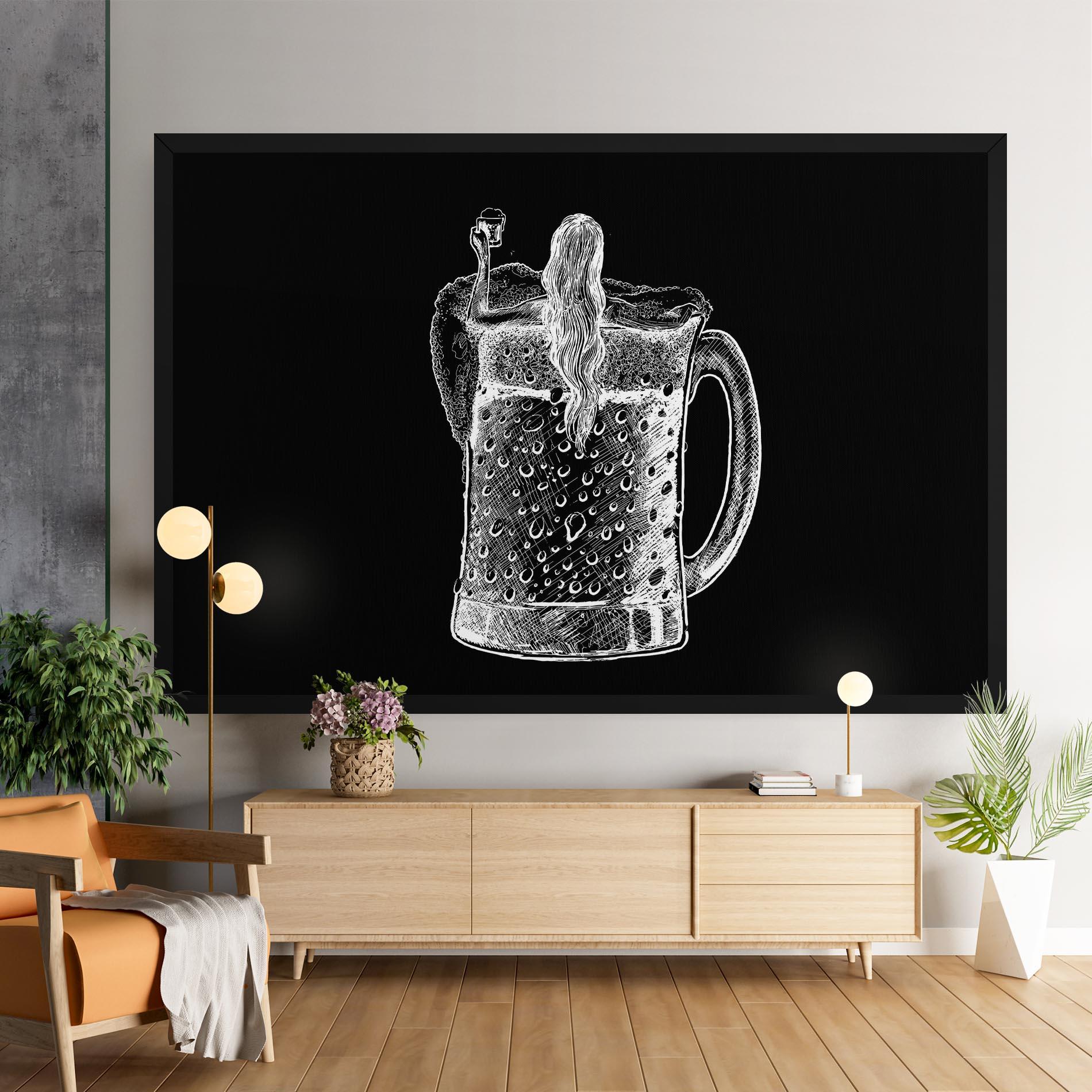 Tablou Canvas Beer Woman mockup 9