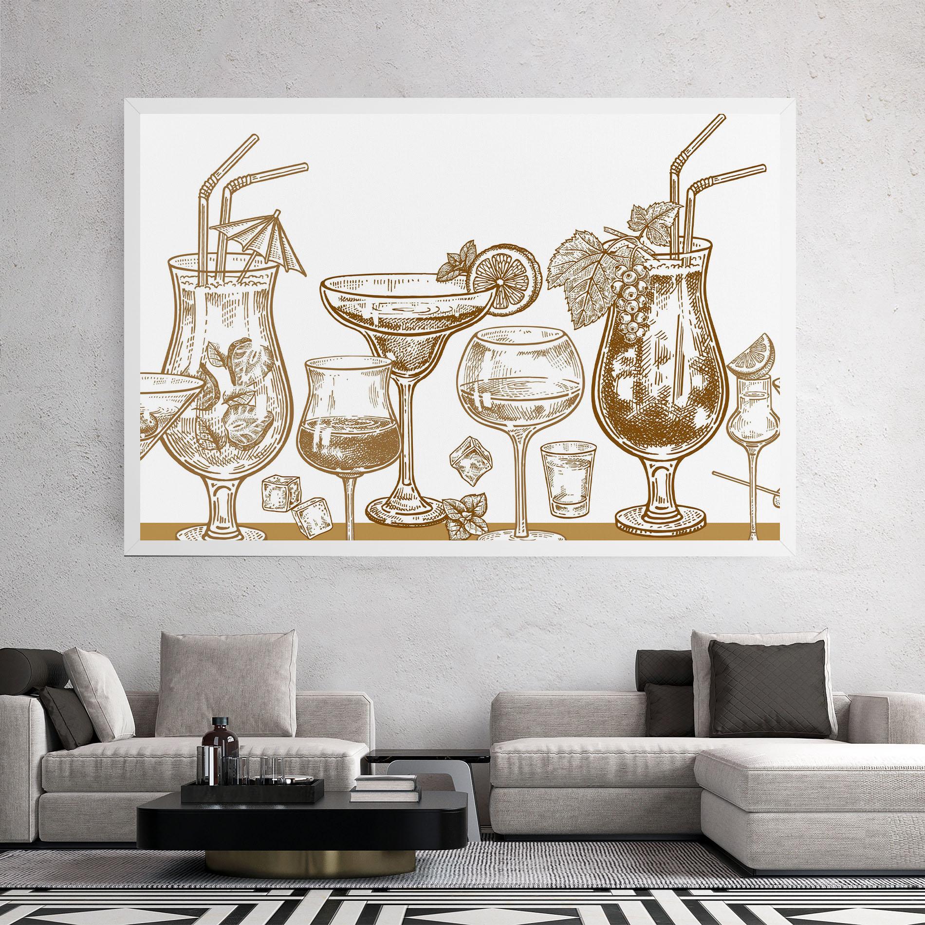 Tablou Canvas Brown Line Drinks mockup 2