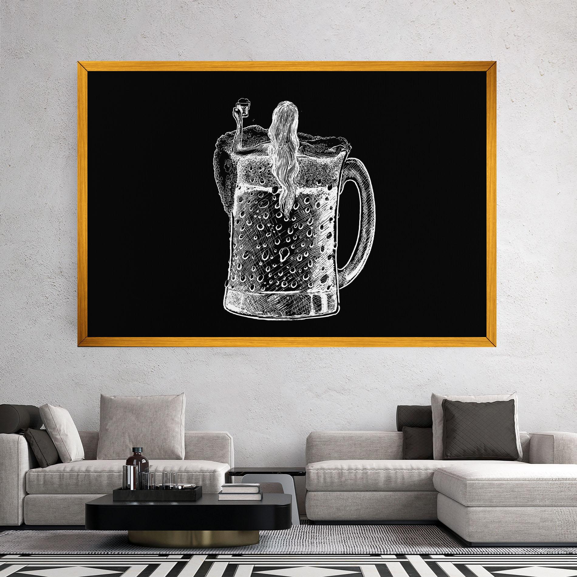 Tablou Canvas Beer Woman mockup 2