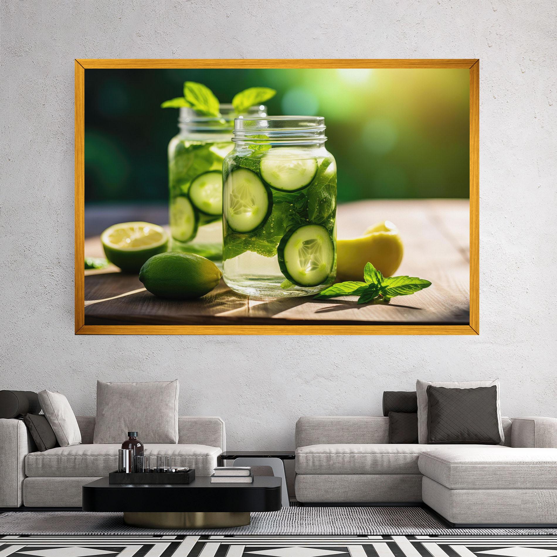 Tablou Canvas Cold Drink Cucumber mockup 2