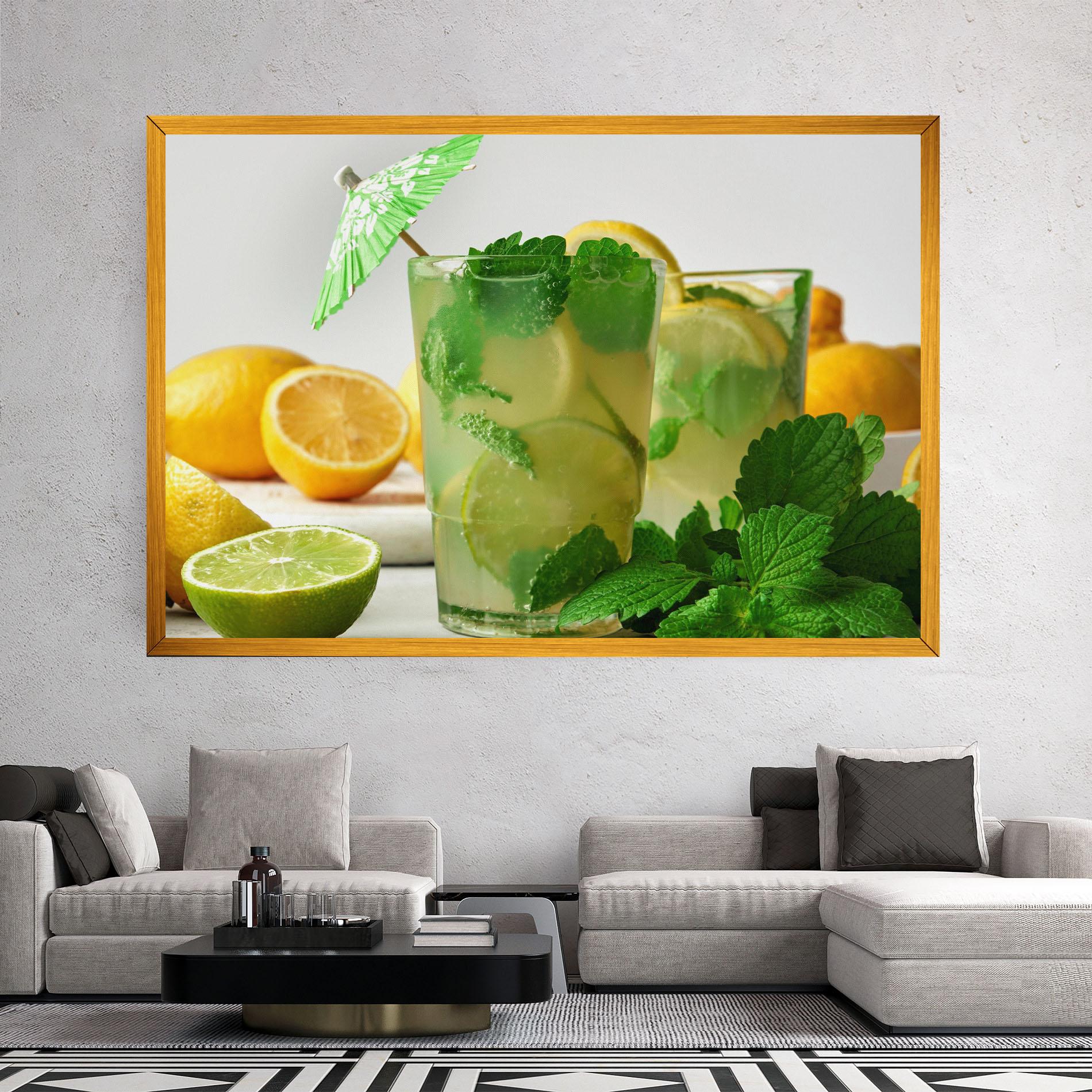 Tablou Canvas Mint Leaves Lemonade mockup 2