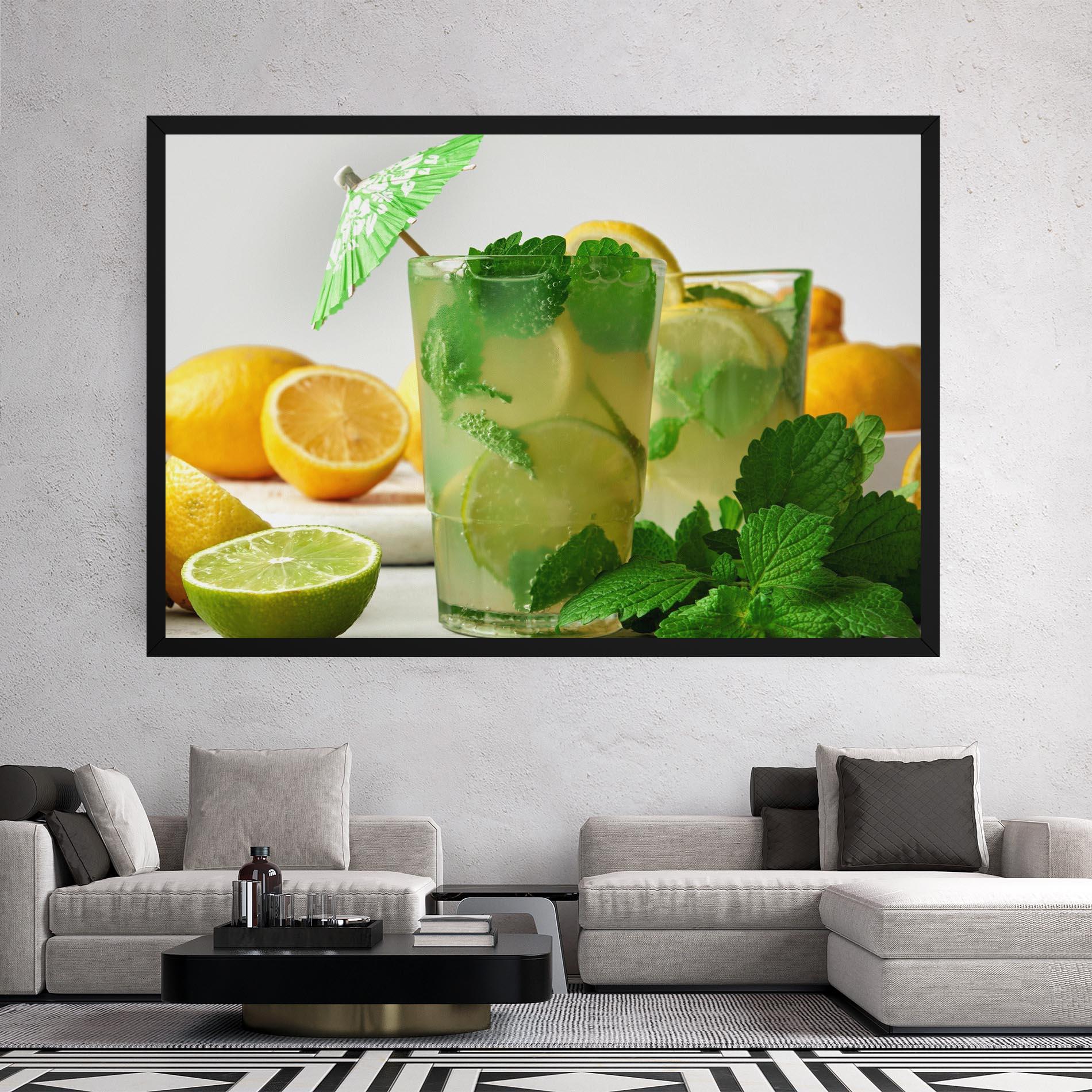 Tablou Canvas Mint Leaves Lemonade mockup 2
