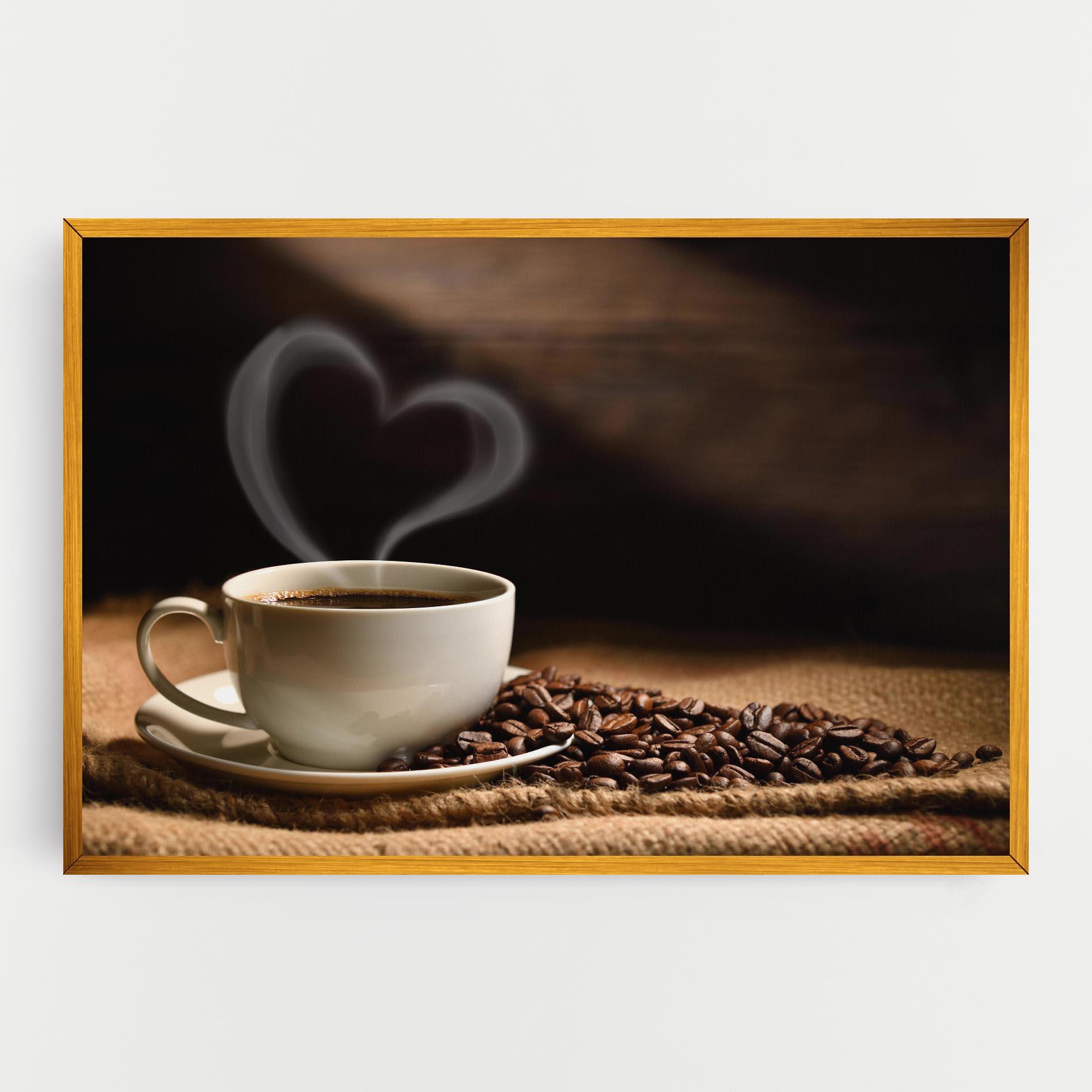 Tablou Canvas Heart Coffee Smoke mockup 0
