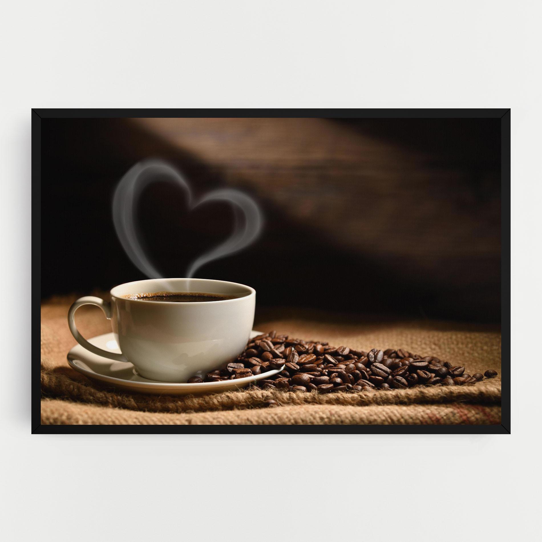 Tablou Canvas Heart Coffee Smoke mockup 0