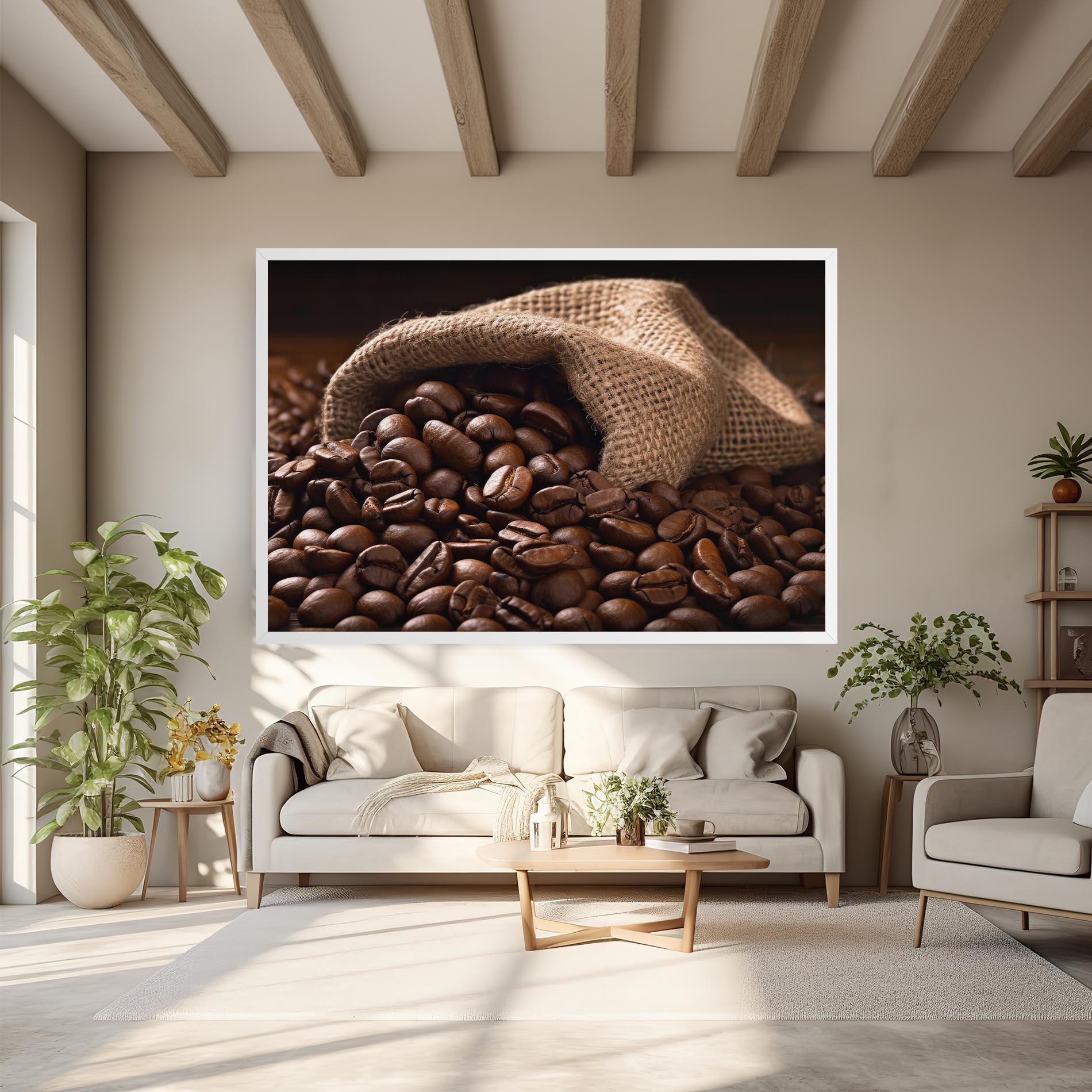 Tablou Canvas Bag Of Coffee Beans mockup 6
