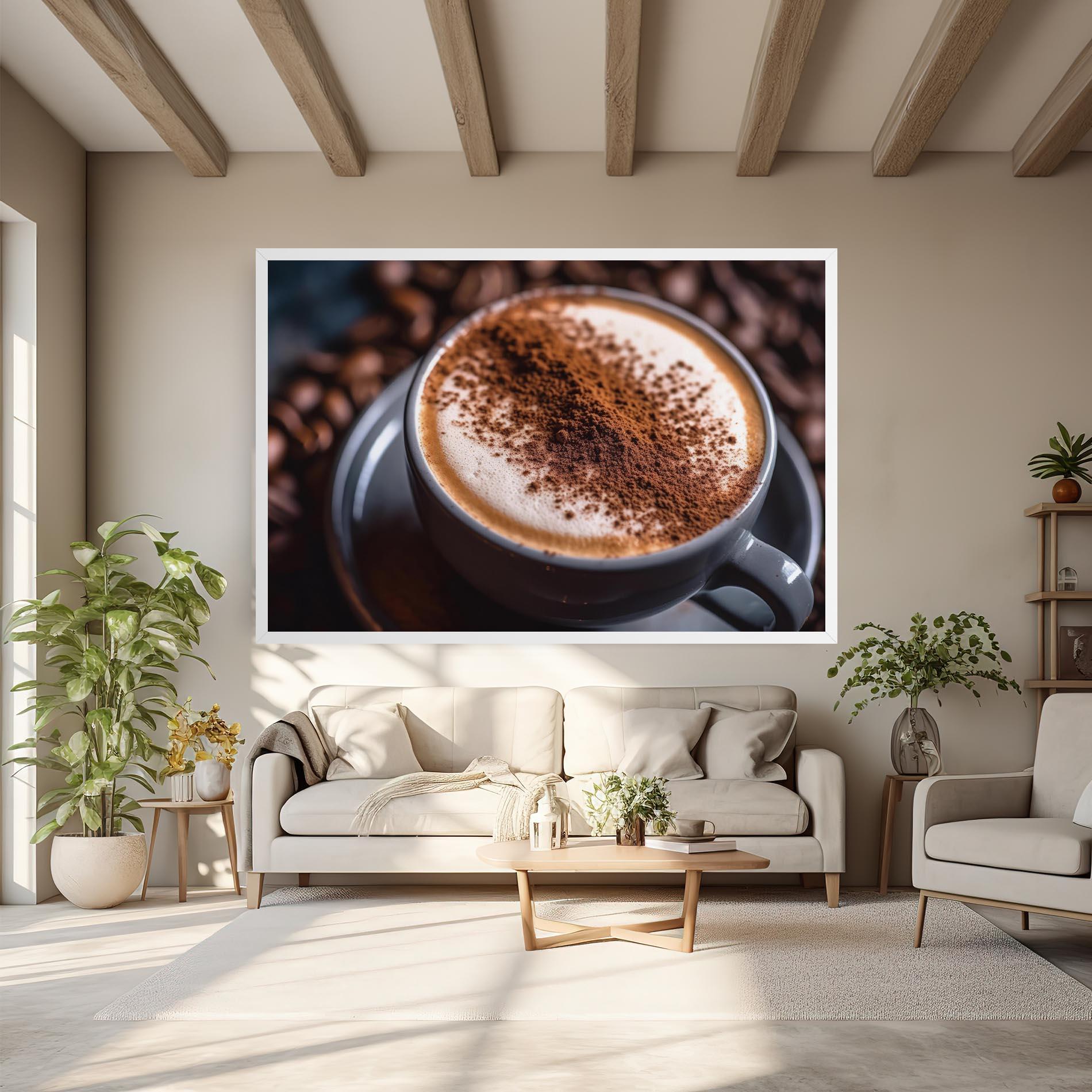 Tablou Canvas Cappuccino Coffee Close Up mockup 6