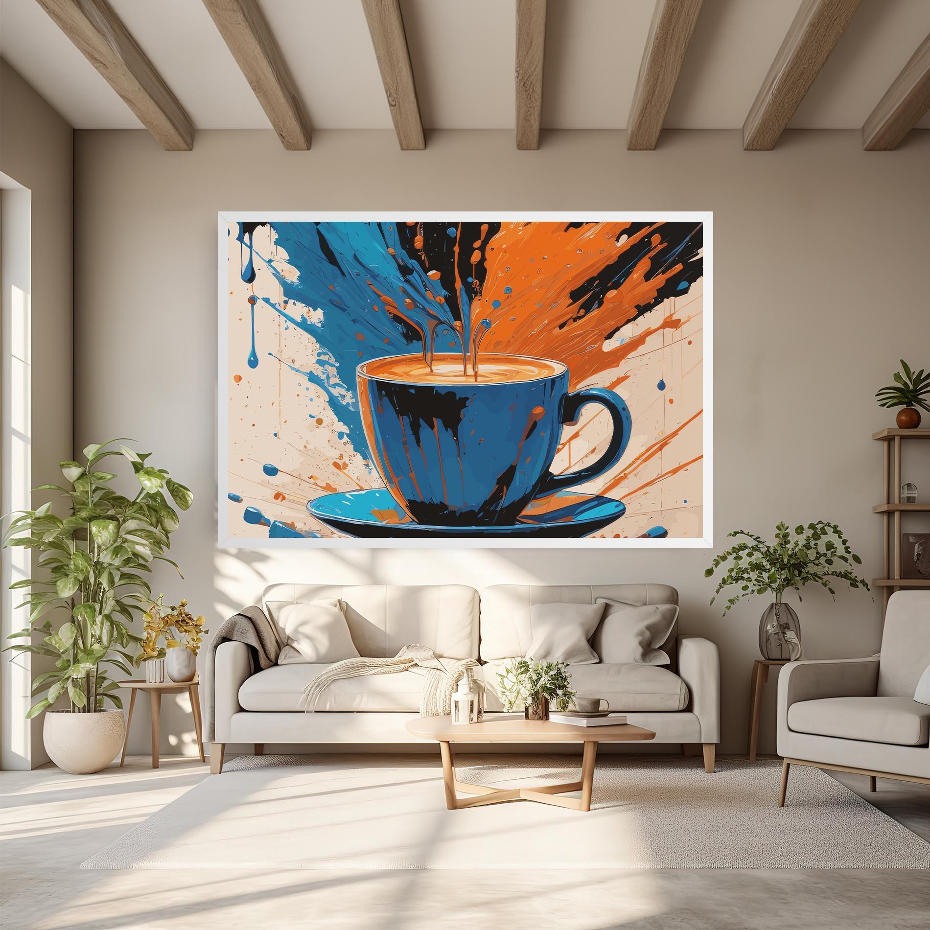 Tablou Canvas Coffee Blue Orange mockup 6