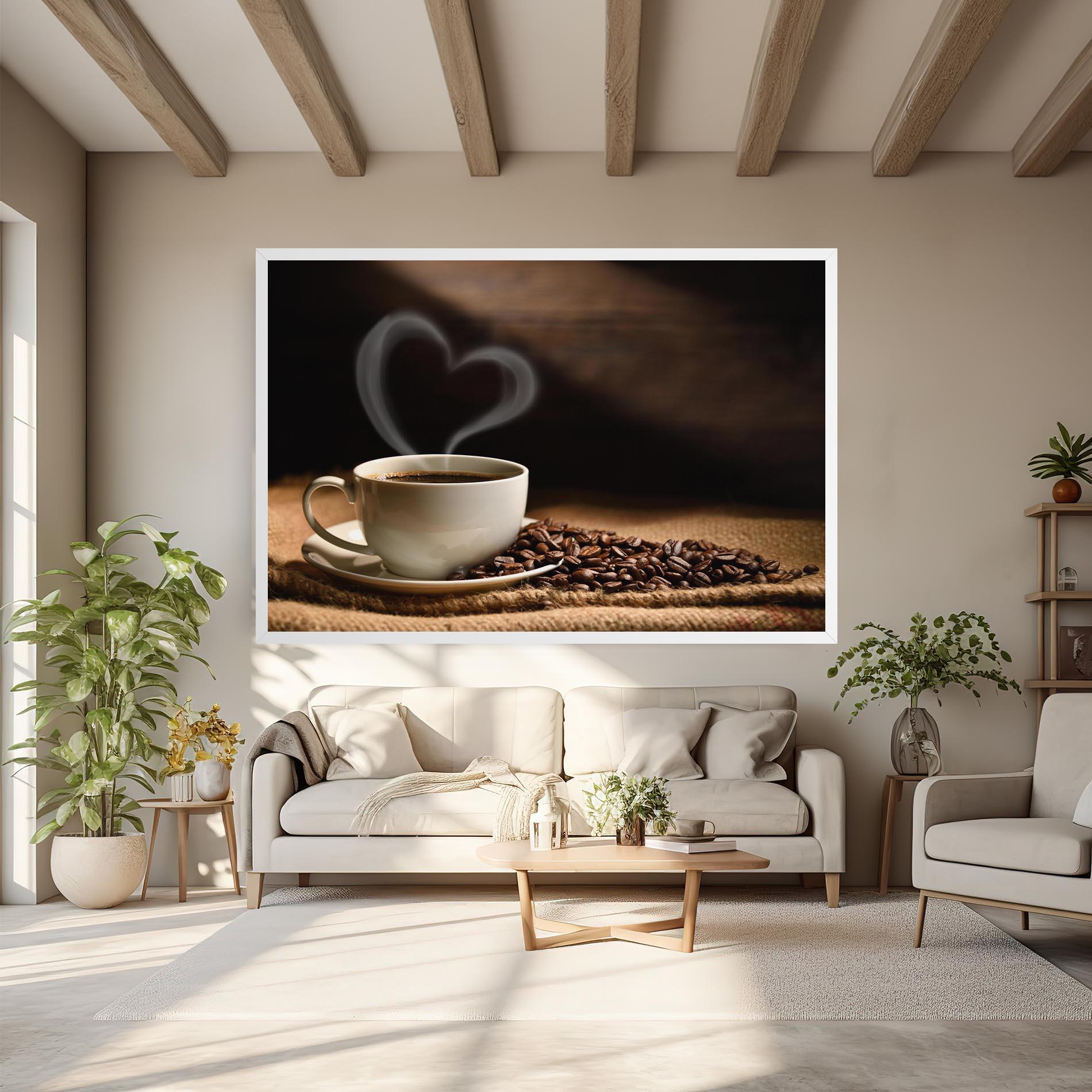 Tablou Canvas Heart Coffee Smoke mockup 6