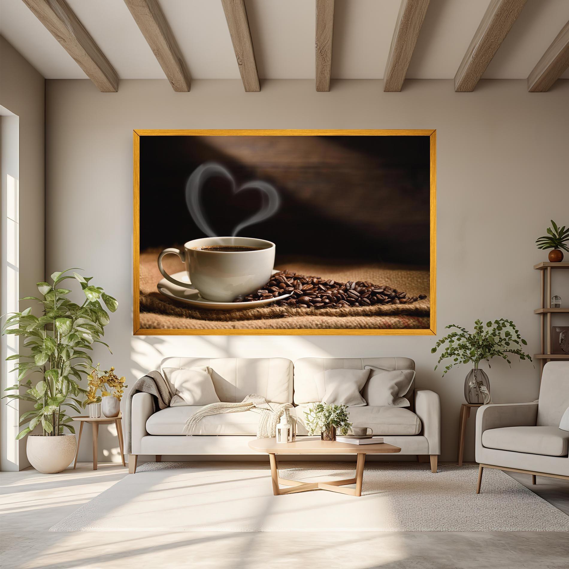 Tablou Canvas Heart Coffee Smoke mockup 6