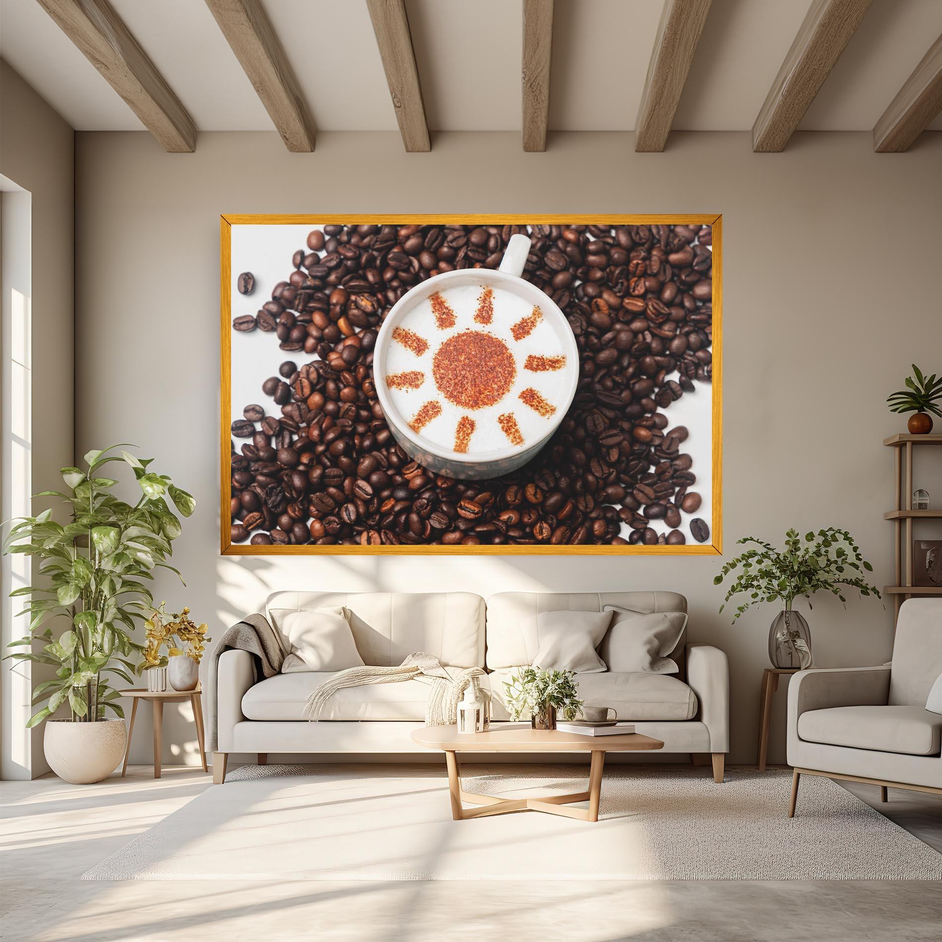 Tablou Canvas Sun Pattern Coffee mockup 6