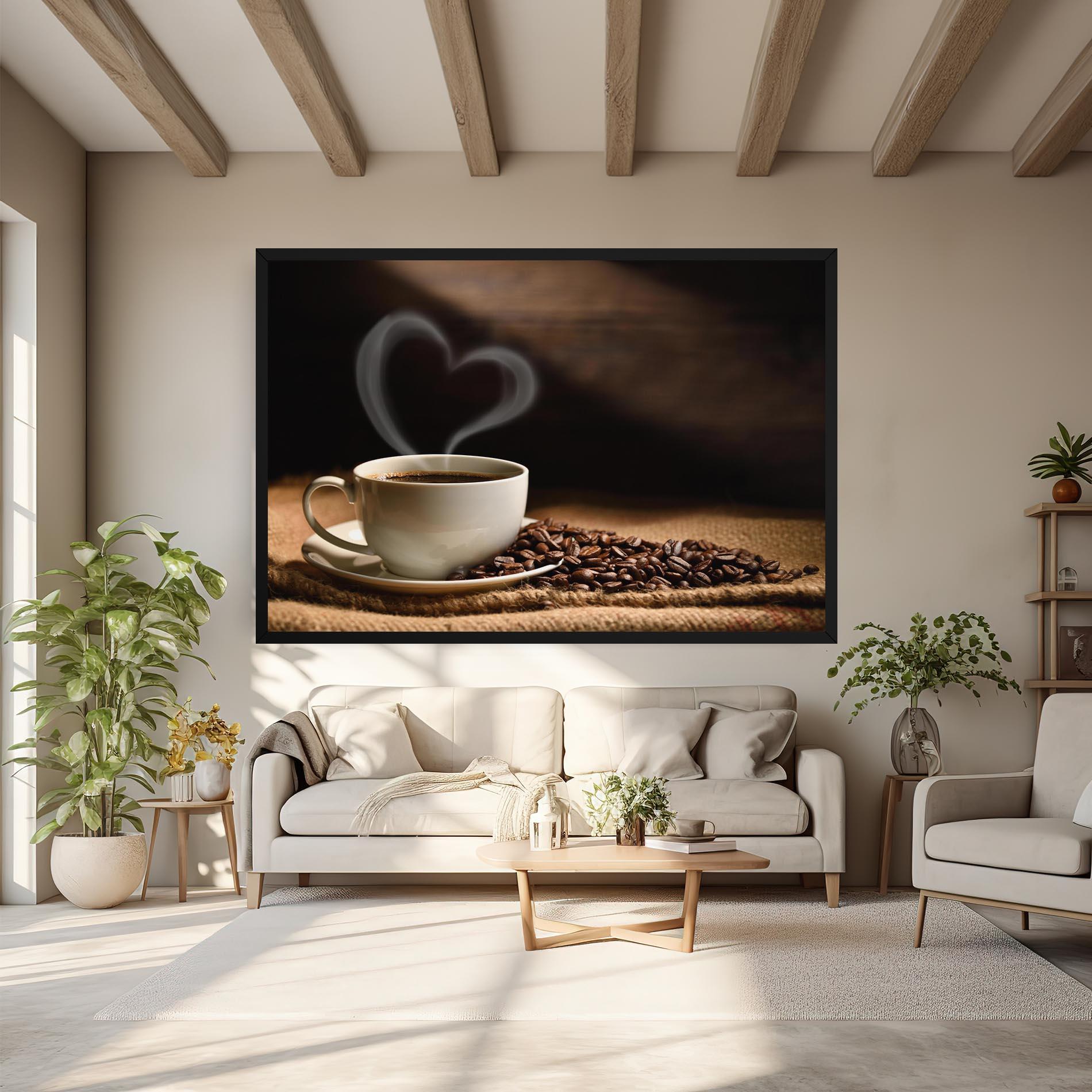 Tablou Canvas Heart Coffee Smoke mockup 6