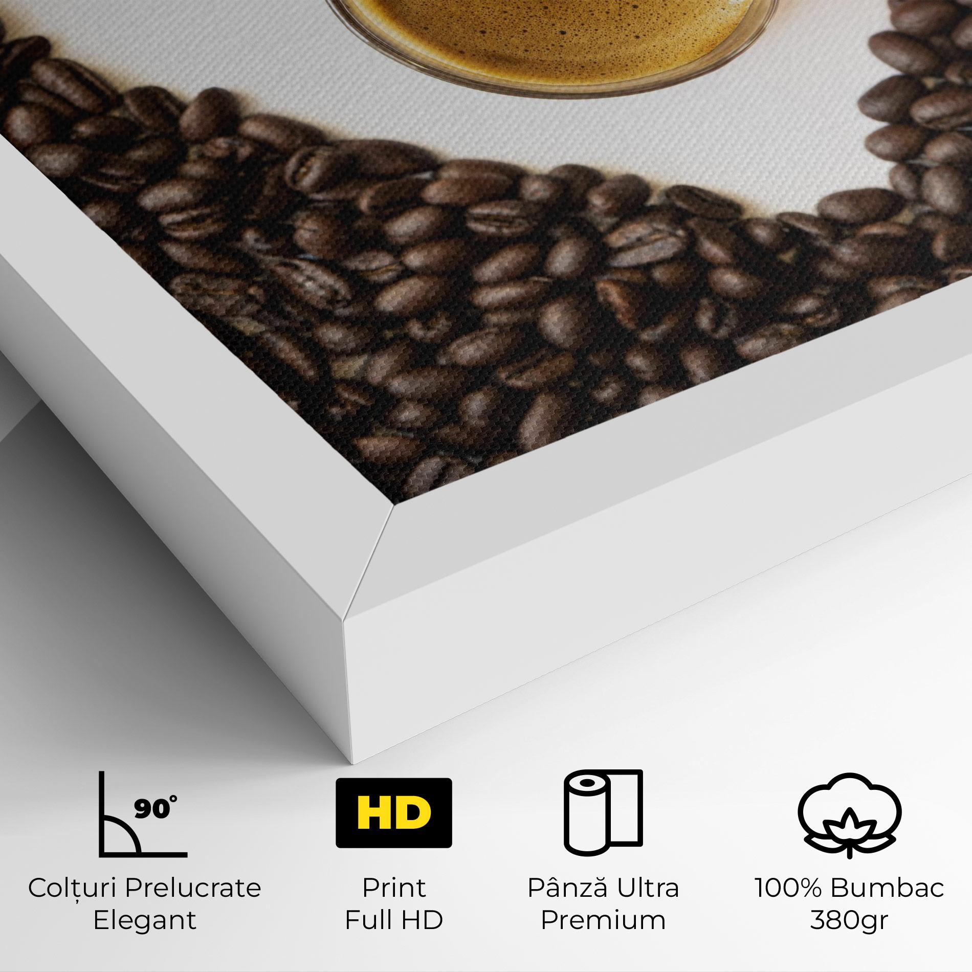 Tablou Canvas Coffee Bean Heart mockup 4