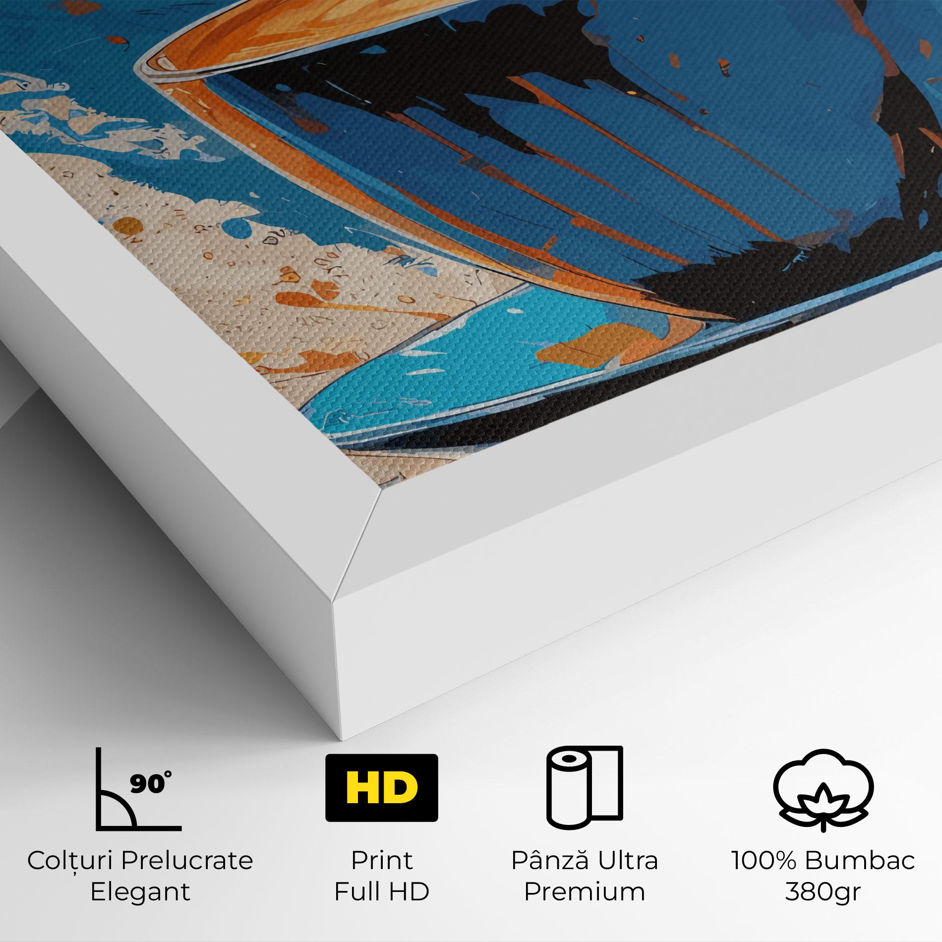 Tablou Canvas Coffee Blue Orange mockup 4